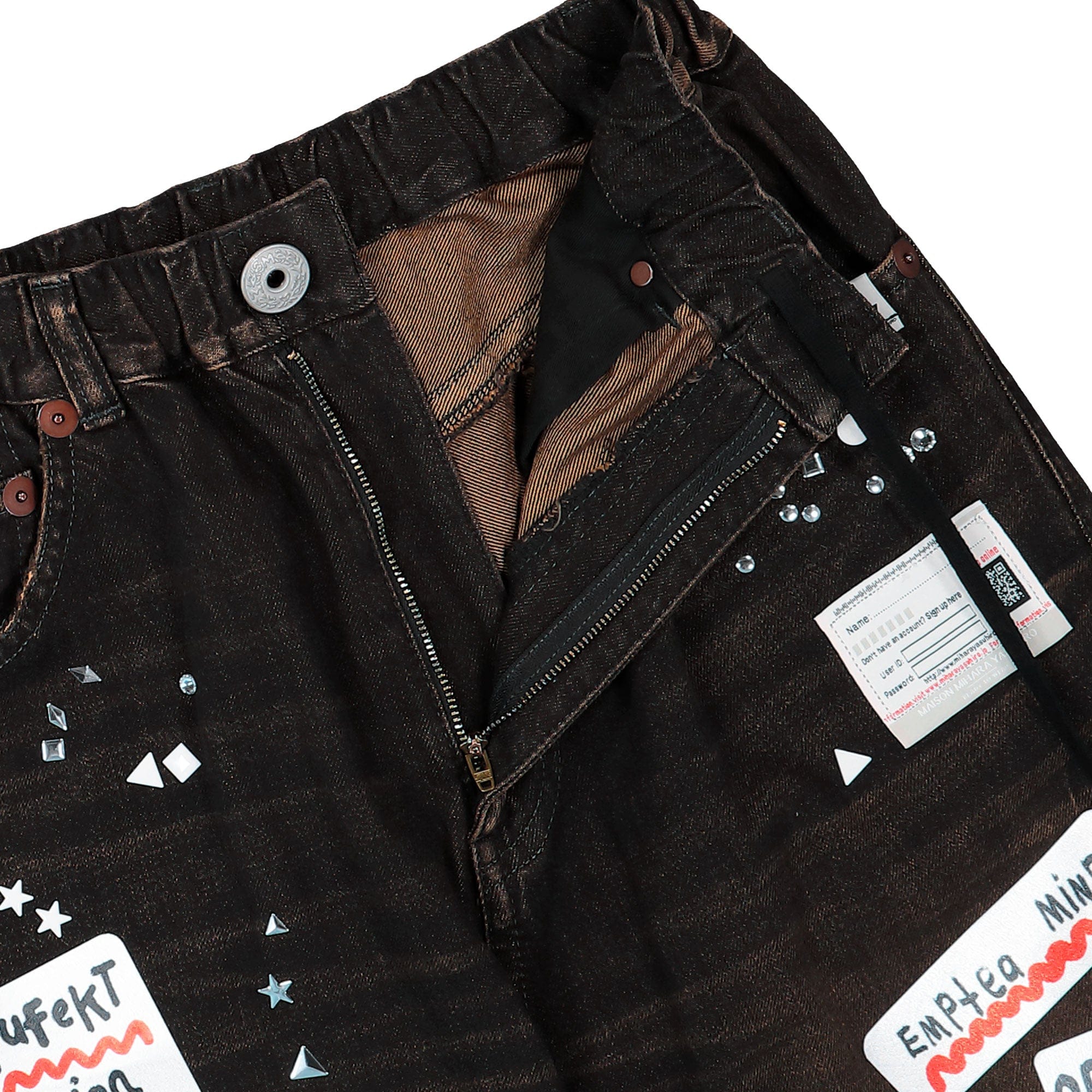 Maison Mihara Yasuhiro Denim Jeans With Sticker