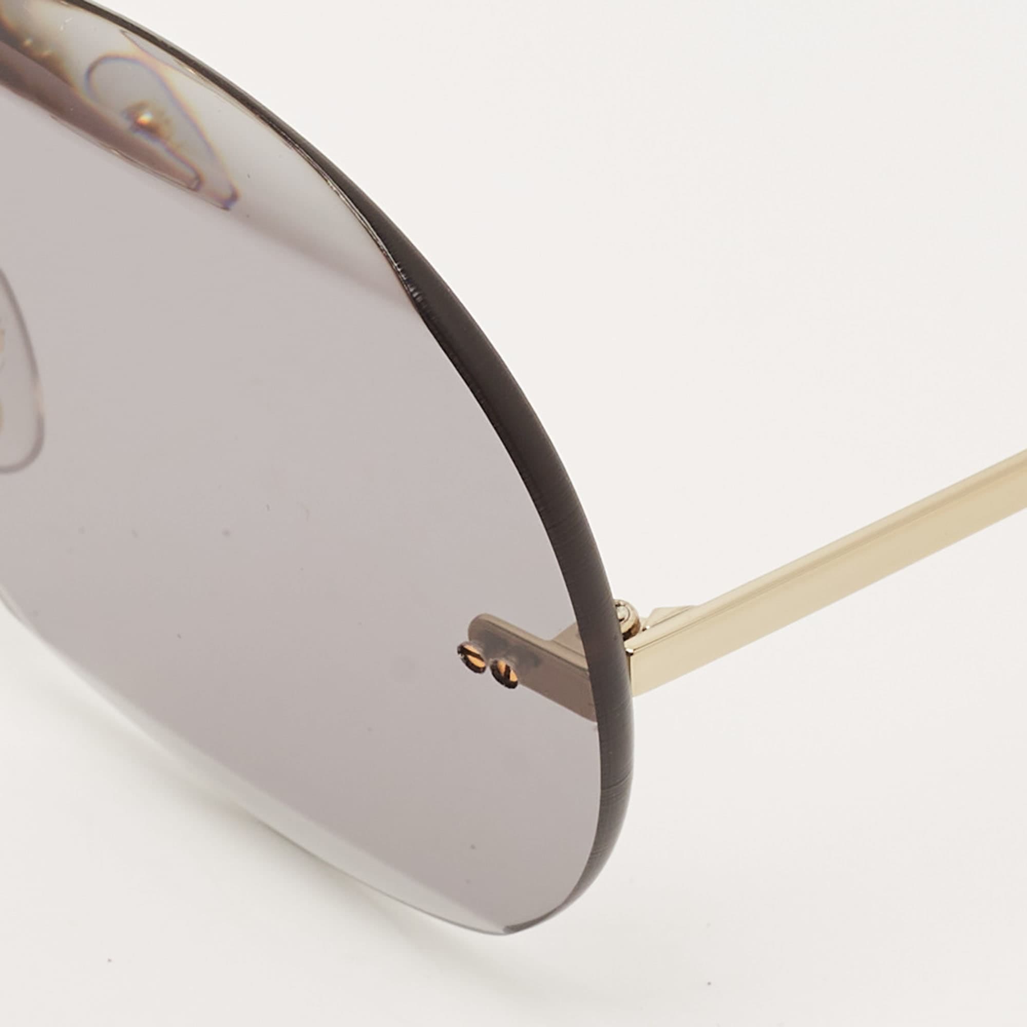 Marni Grey/gold Tone Me104S Rimless Round Sunglasses