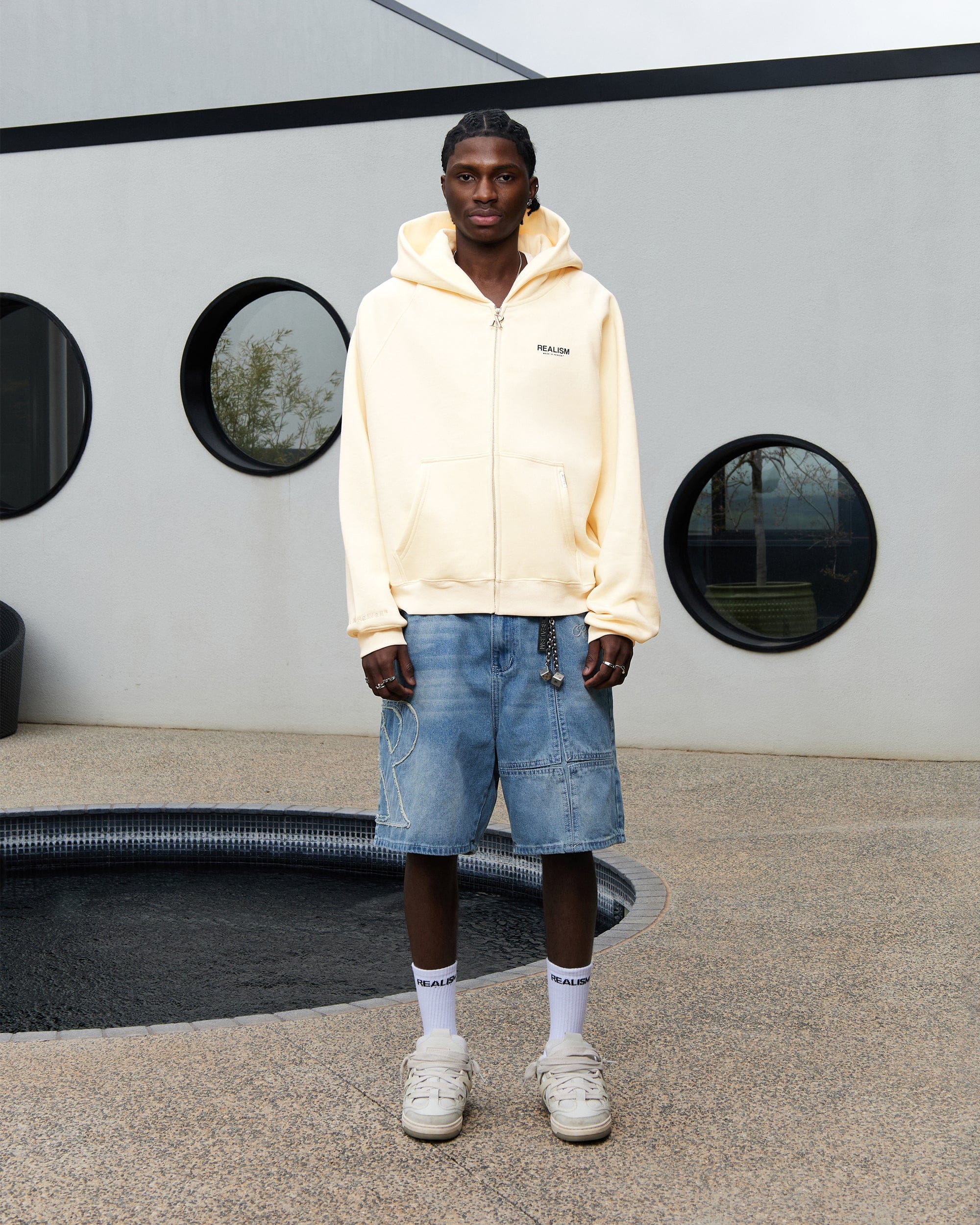 Realism SSS REALISM STUDIO ZIP HOODIE CLOUD