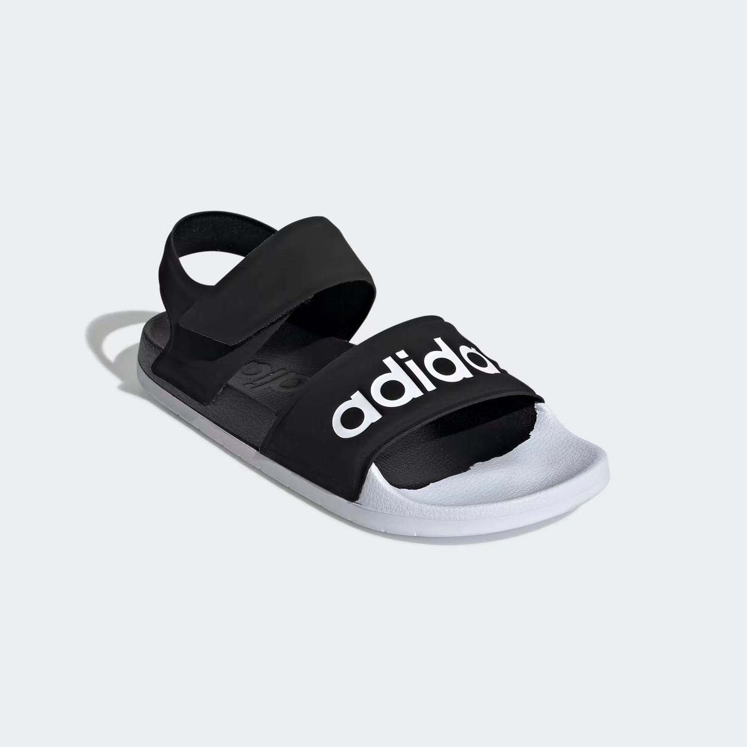 WHITE* Unisex Adlette Velcro Sandals In Core Black / Cloud White / Core Black