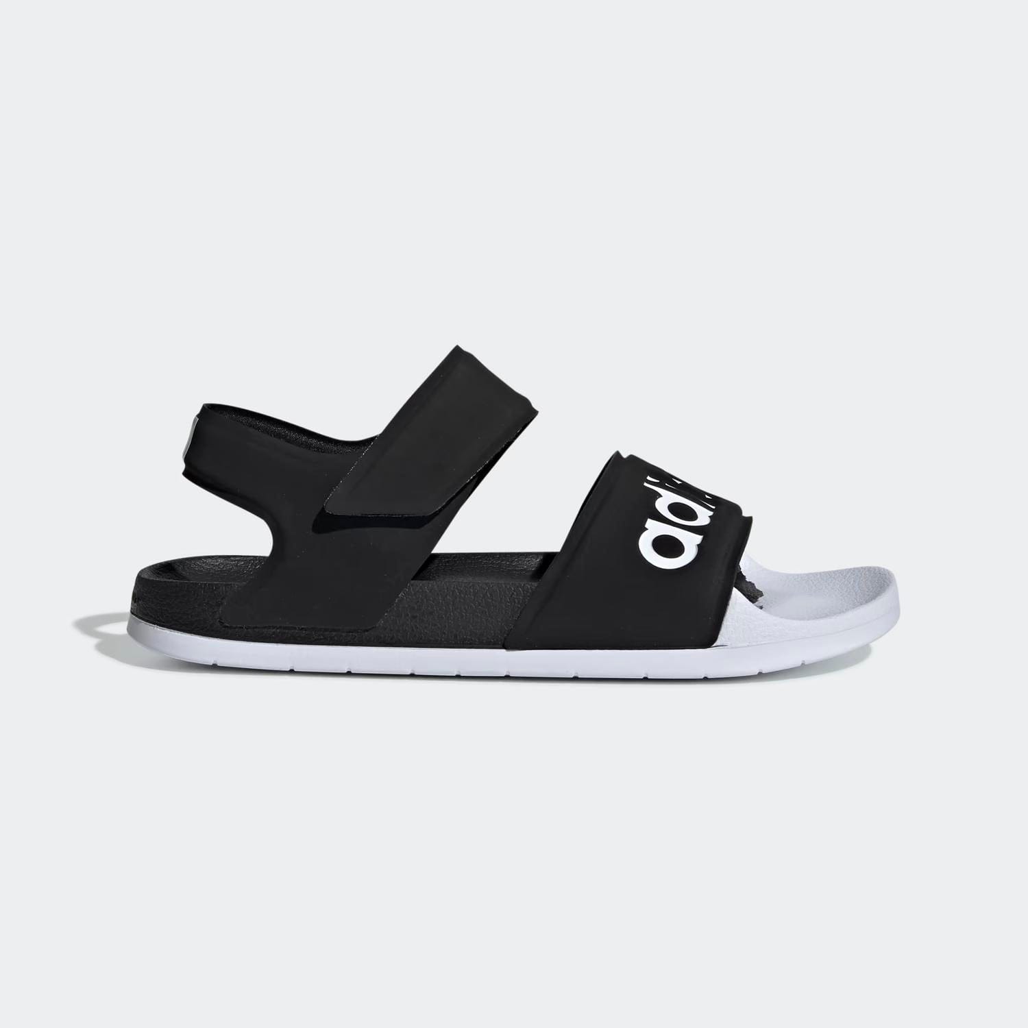 WHITE* Unisex Adlette Velcro Sandals In Core Black / Cloud White / Core Black