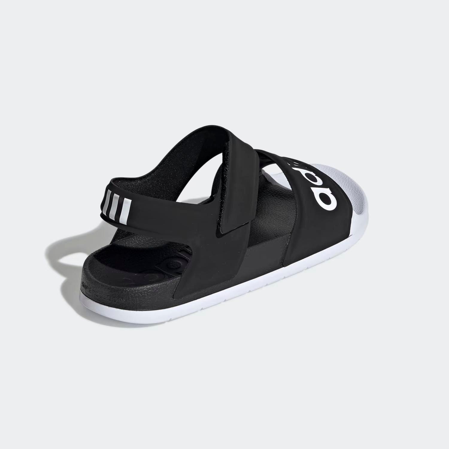 WHITE* Unisex Adlette Velcro Sandals In Core Black / Cloud White / Core Black