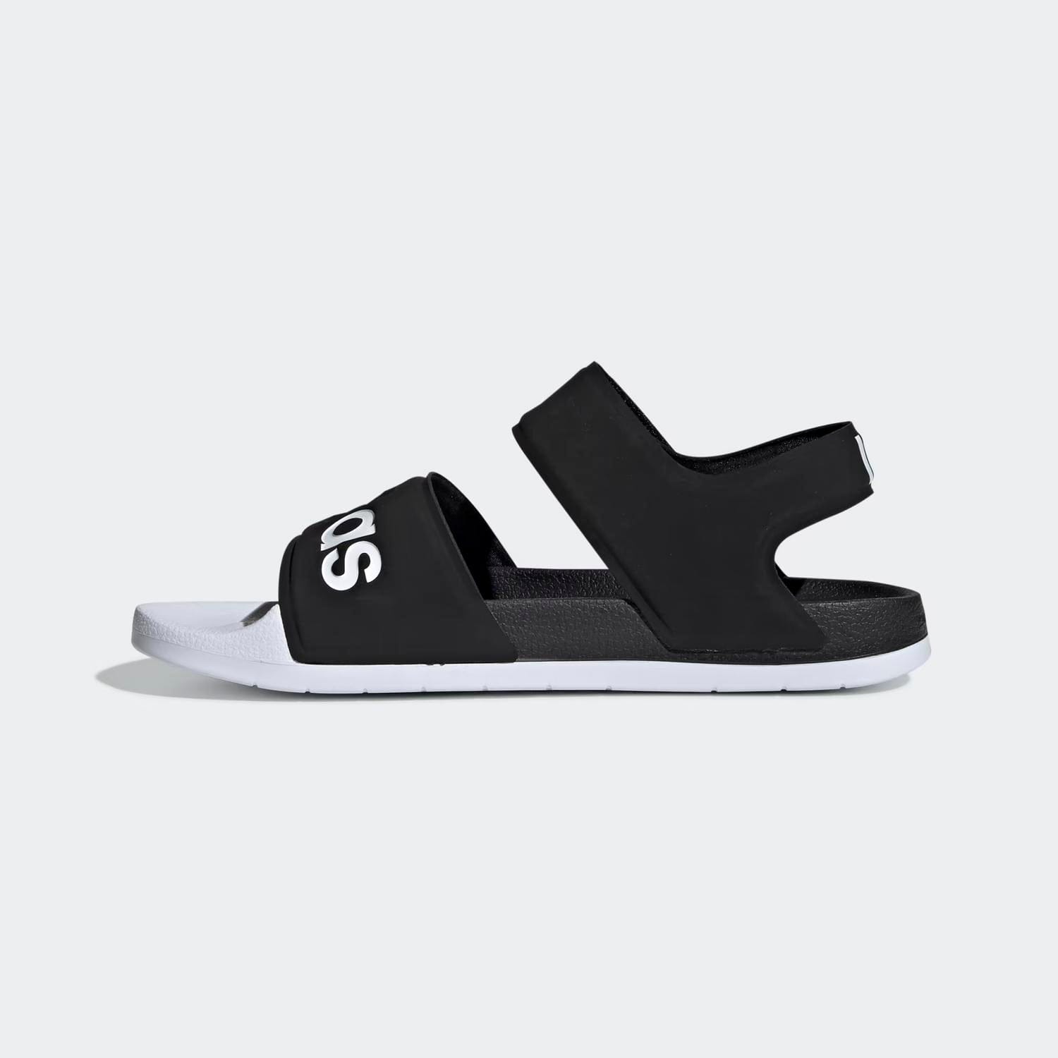 WHITE* Unisex Adlette Velcro Sandals In Core Black / Cloud White / Core Black