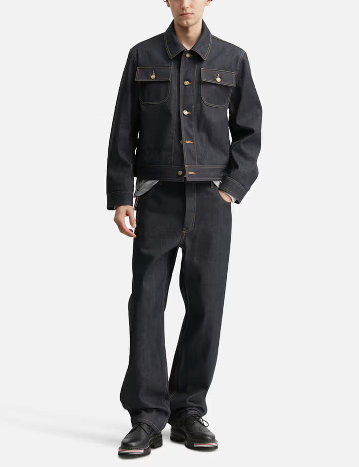 Thom Browne Selvedge Denim Backstrap Utility Jacket
