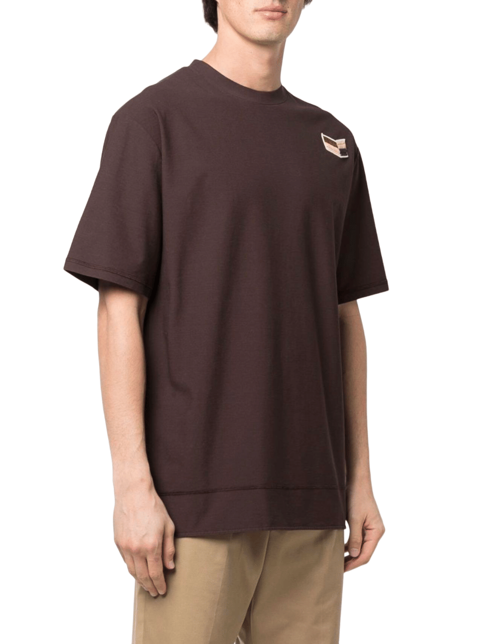 Jil Sander Logo Patch Crewneck T - Shirt Brown