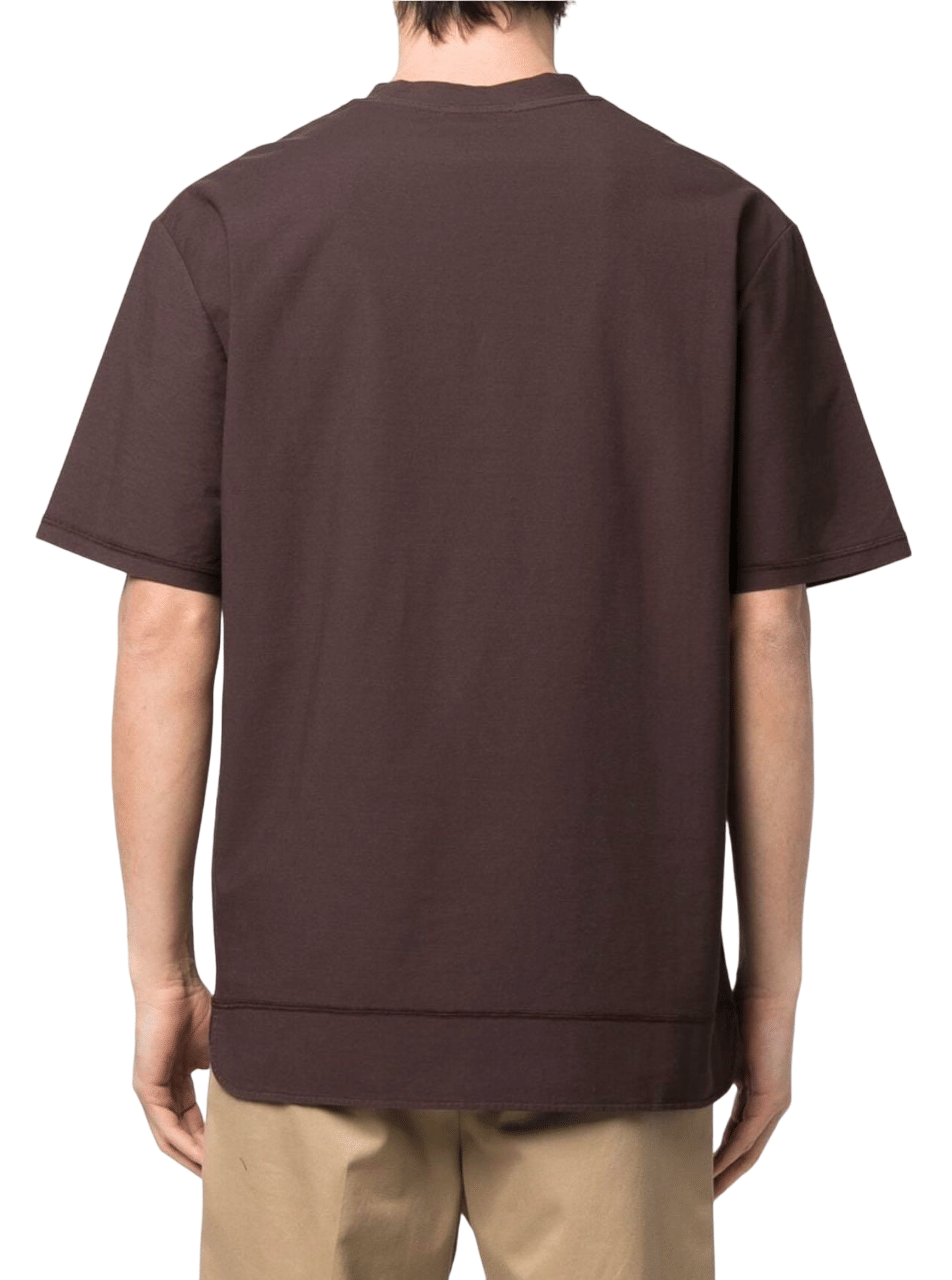Jil Sander Logo Patch Crewneck T - Shirt Brown
