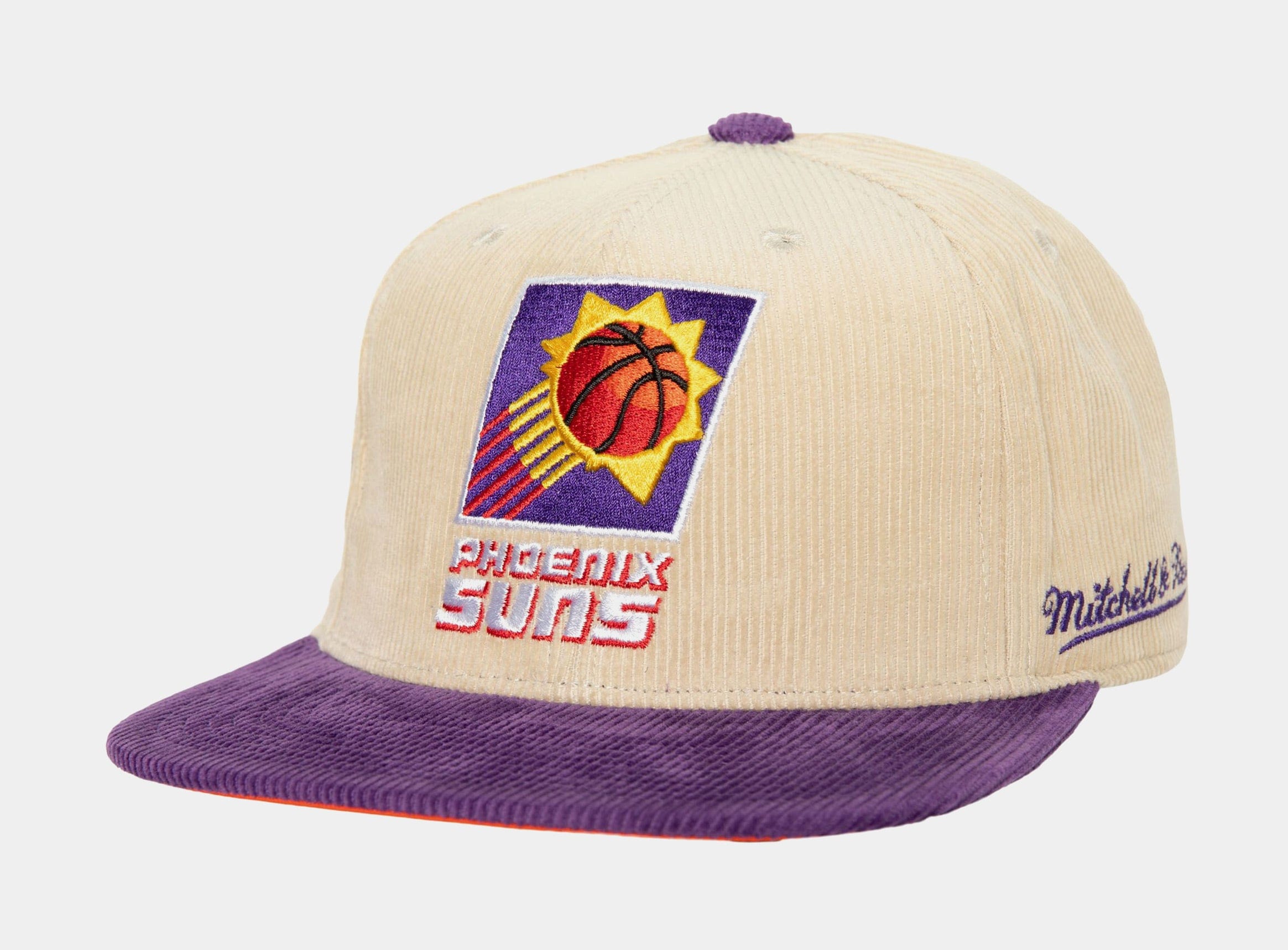Mitchell & NESS Phoenix Suns 2 Tone Team Cord Fitted Mens Hat (Neutral/Purple)