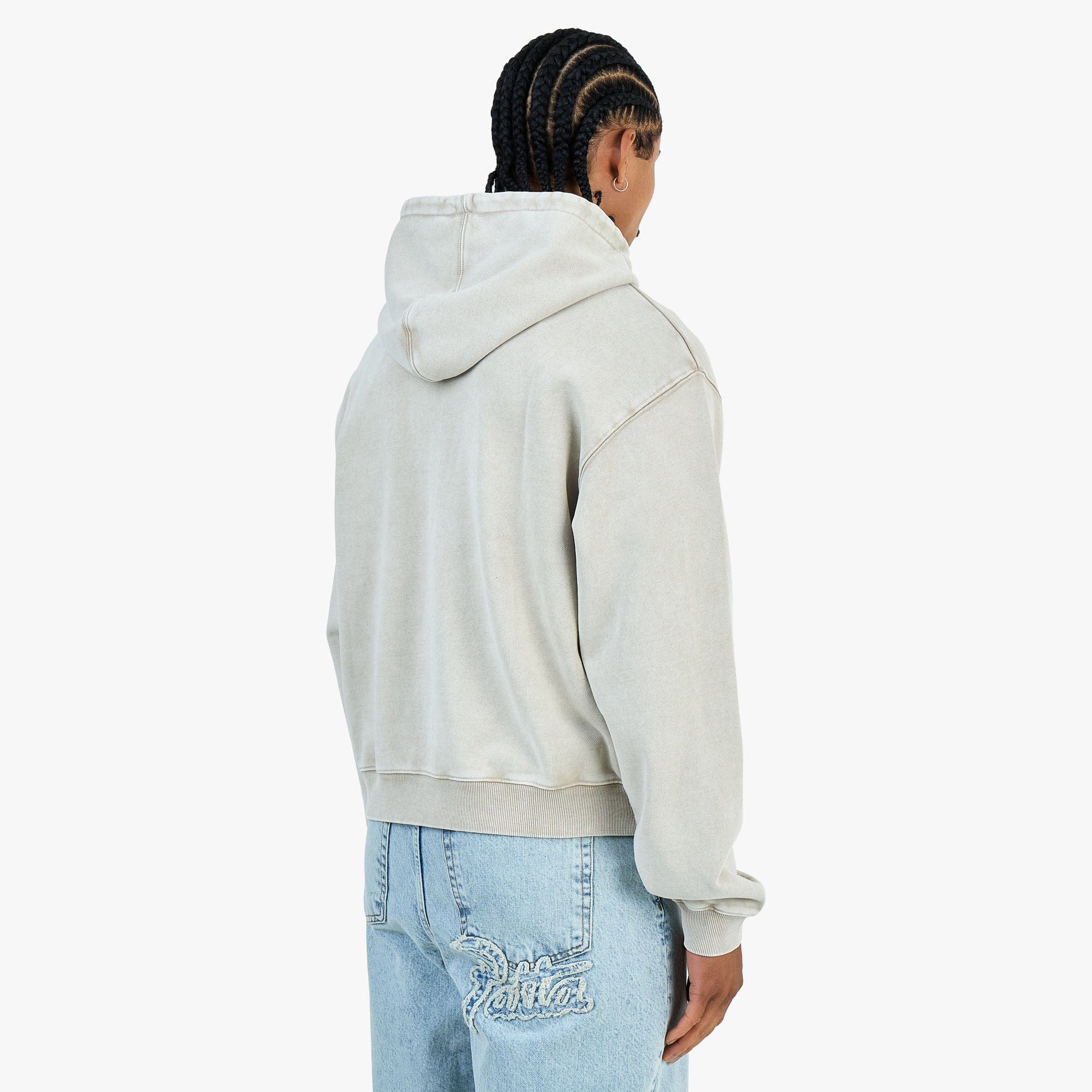 Patta Loopback Logo Zip Hoodie / Irish Cream