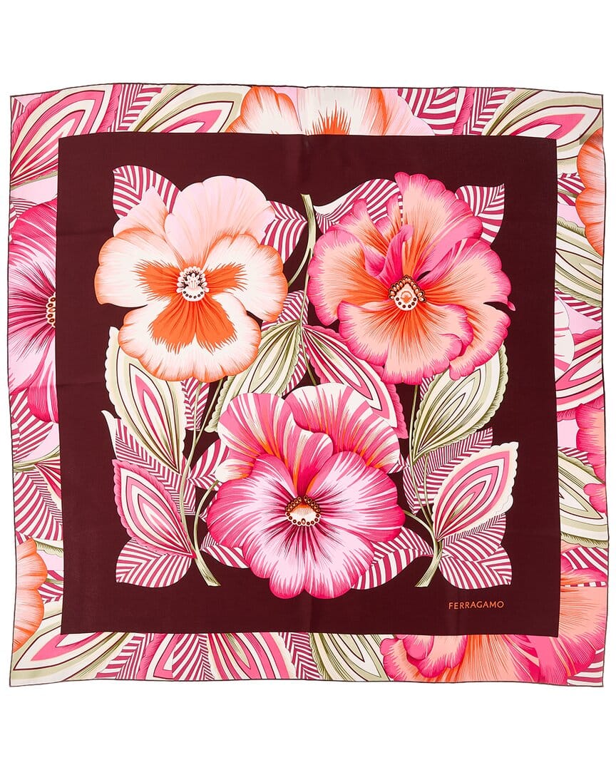 Ferragamo Brezza Print Silk Scarf