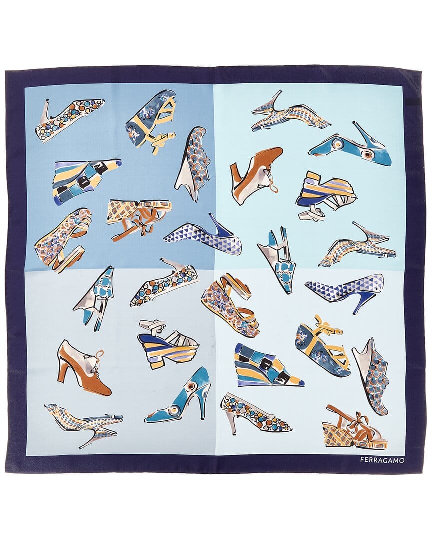 Ferragamo Genio Print Silk Scarf