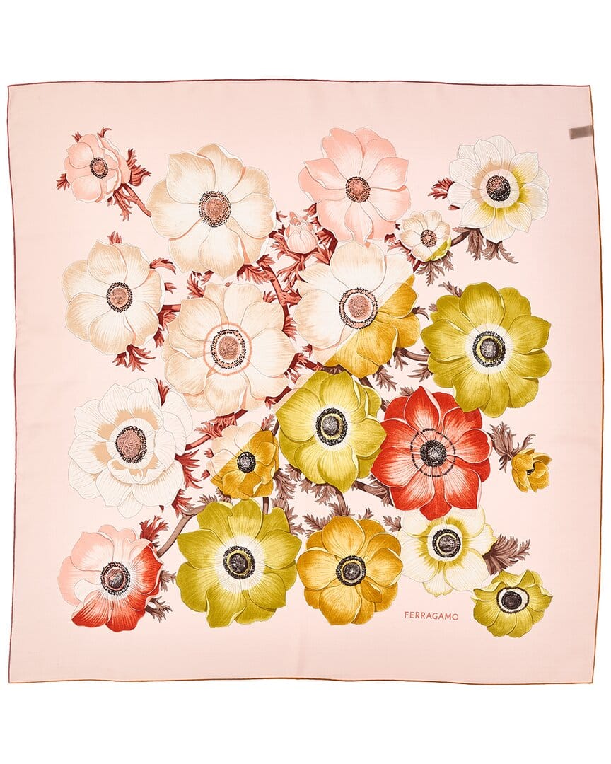 Ferragamo Anemone Print Silk Scarf