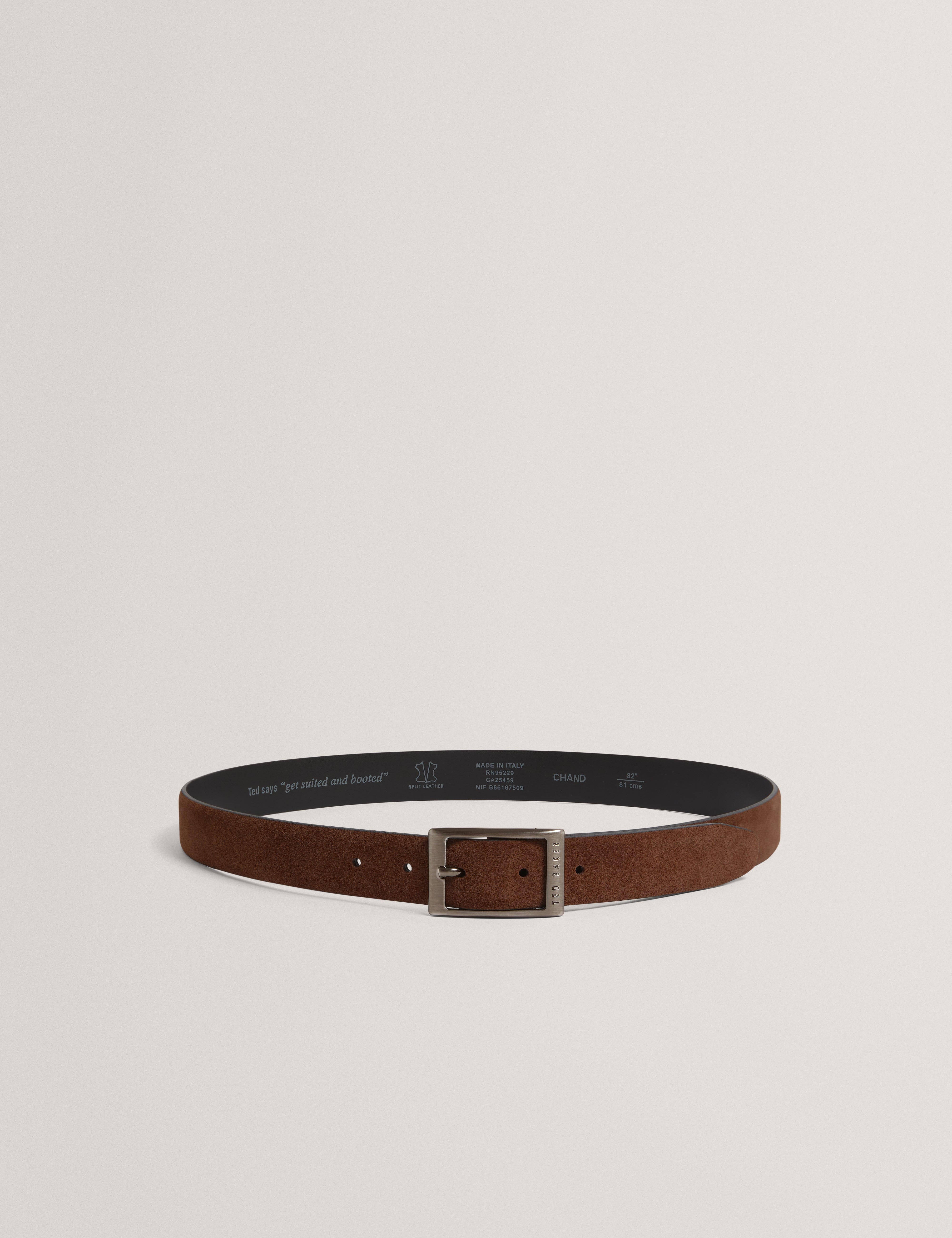 Ted Baker Chand Nuckbuck Centre Bar Belt Brn - Choc