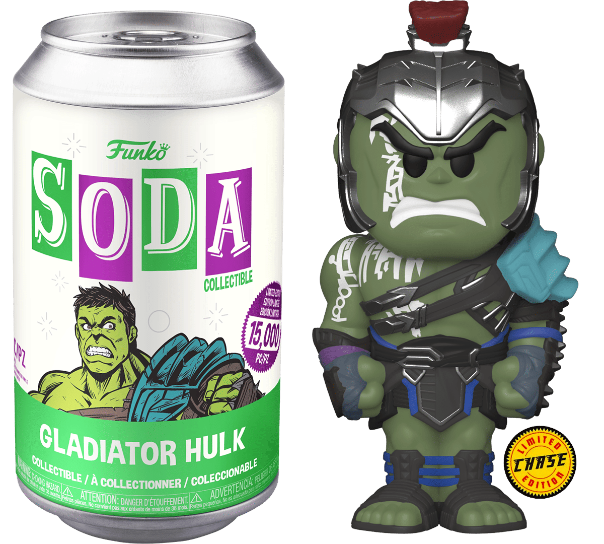 Funko Vinyl Soda Marvel Gladiator Hulk (With Helmet) Chase (Opened Can)