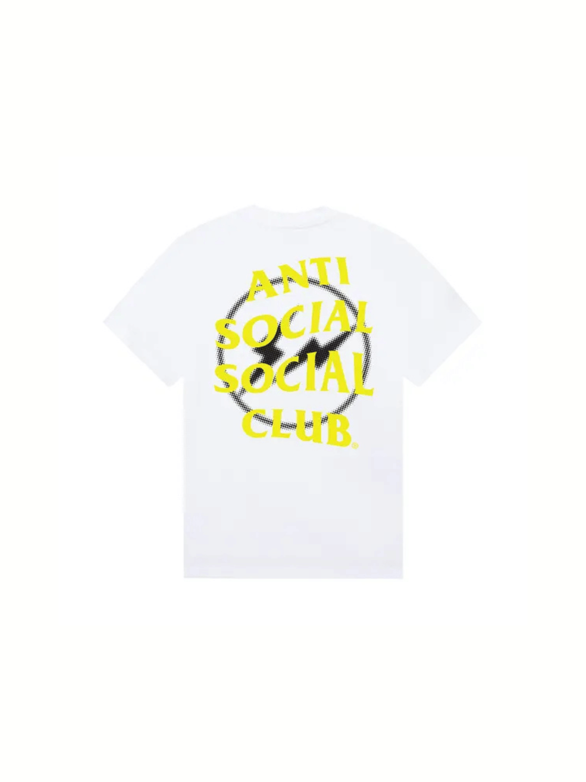 ASSC Anti Social Social Club x Fragment Design Half Tone Logo T-Shirt White and Yellow