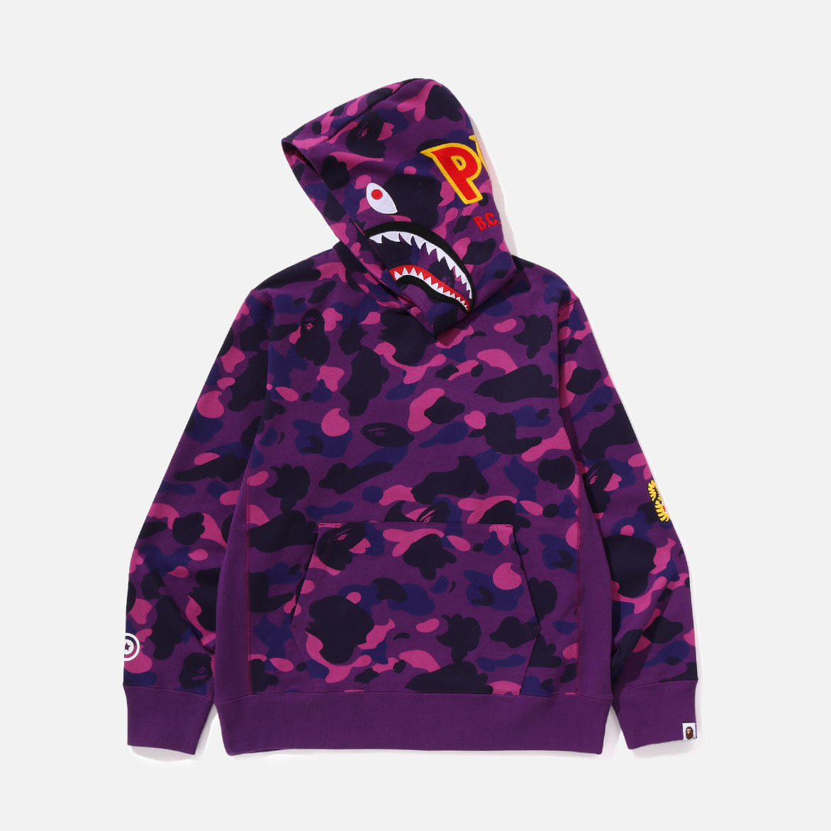 A Bathing APE COLOR CAMO 2ND SHARK PULLOVER HOODIE - PURPLE