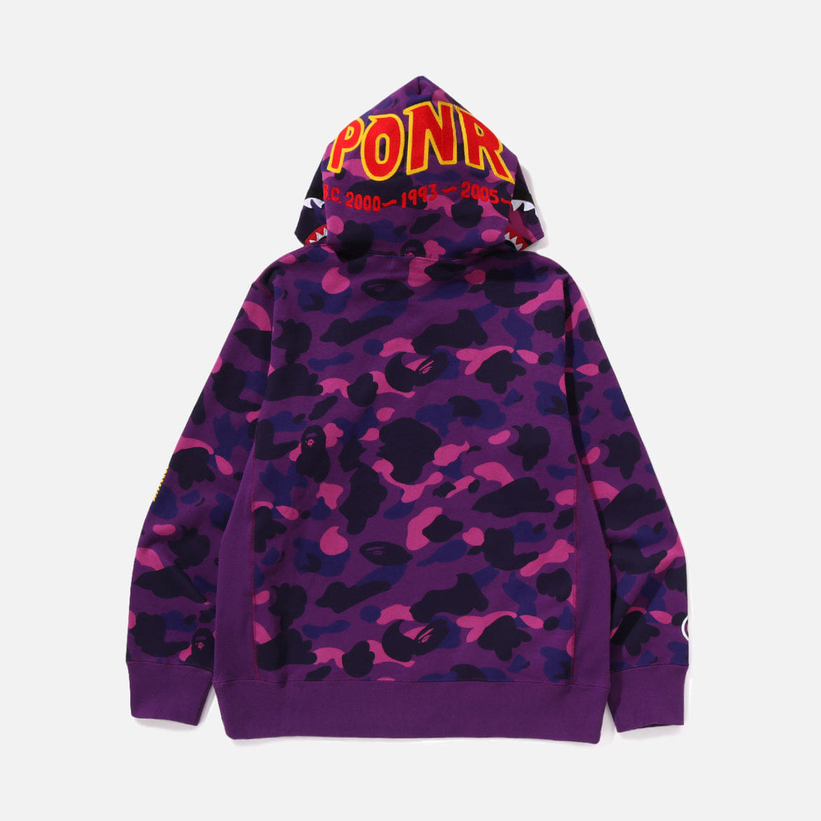 A Bathing APE COLOR CAMO 2ND SHARK PULLOVER HOODIE - PURPLE