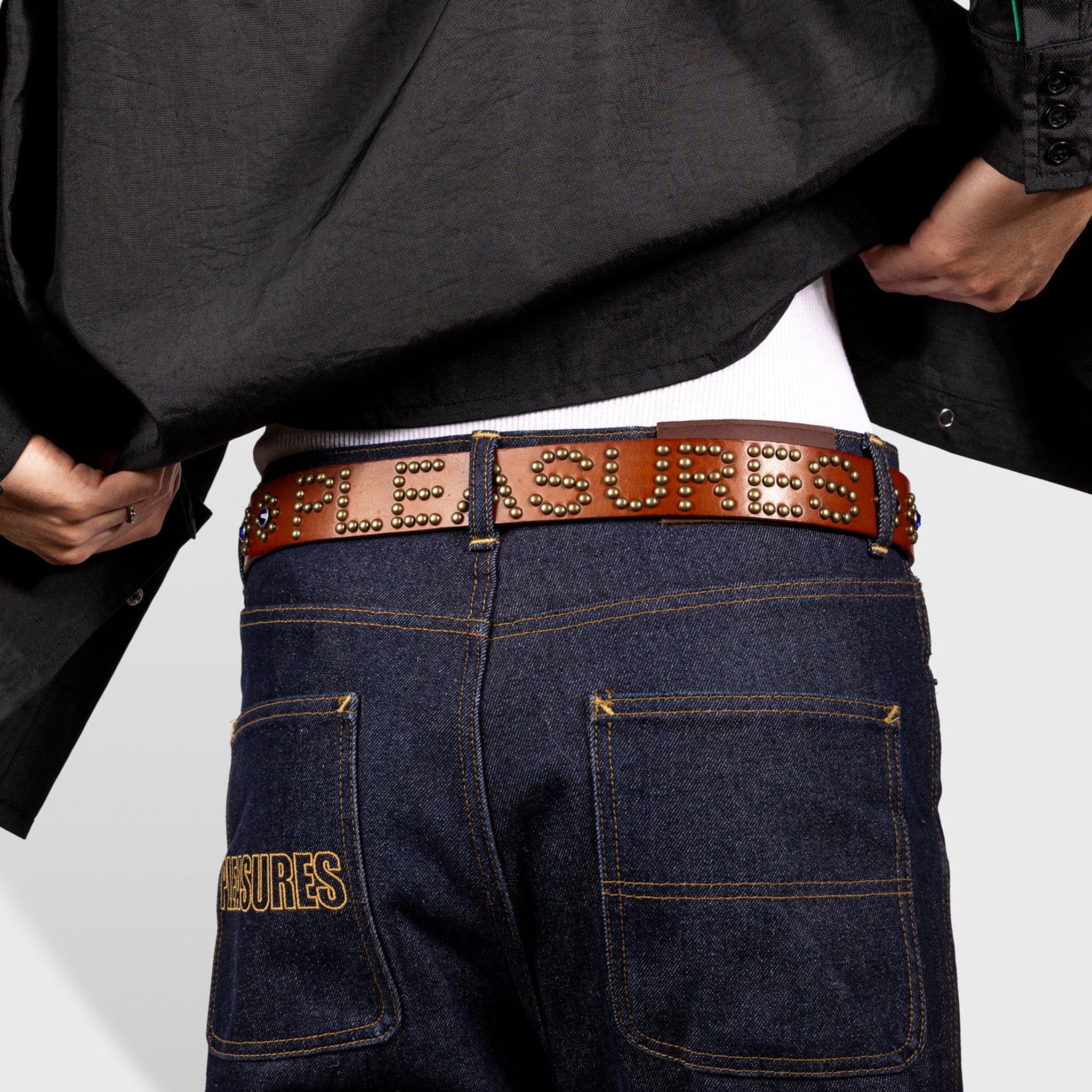 Pleasures STUDDED BELT (Brown)