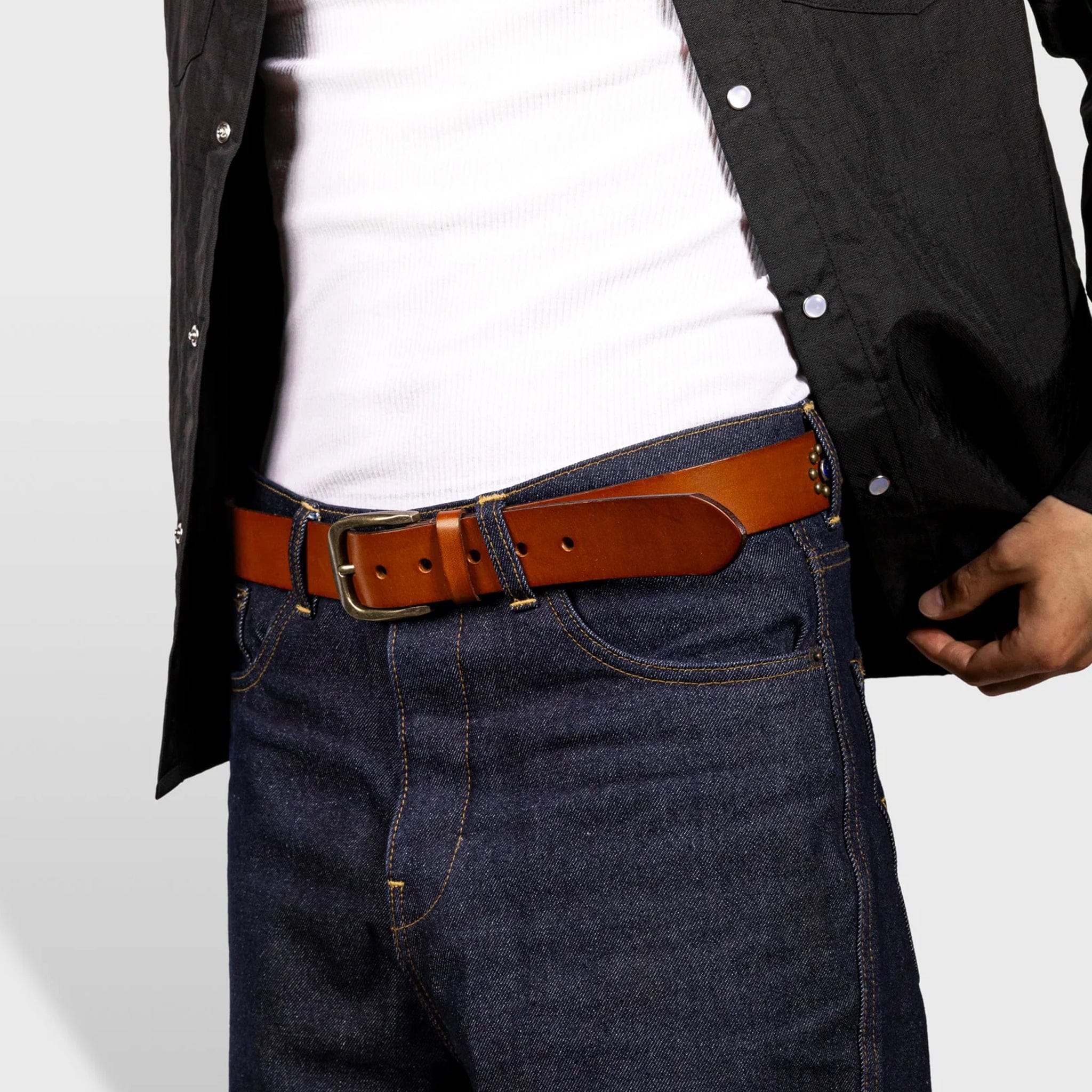 Pleasures STUDDED BELT (Brown)