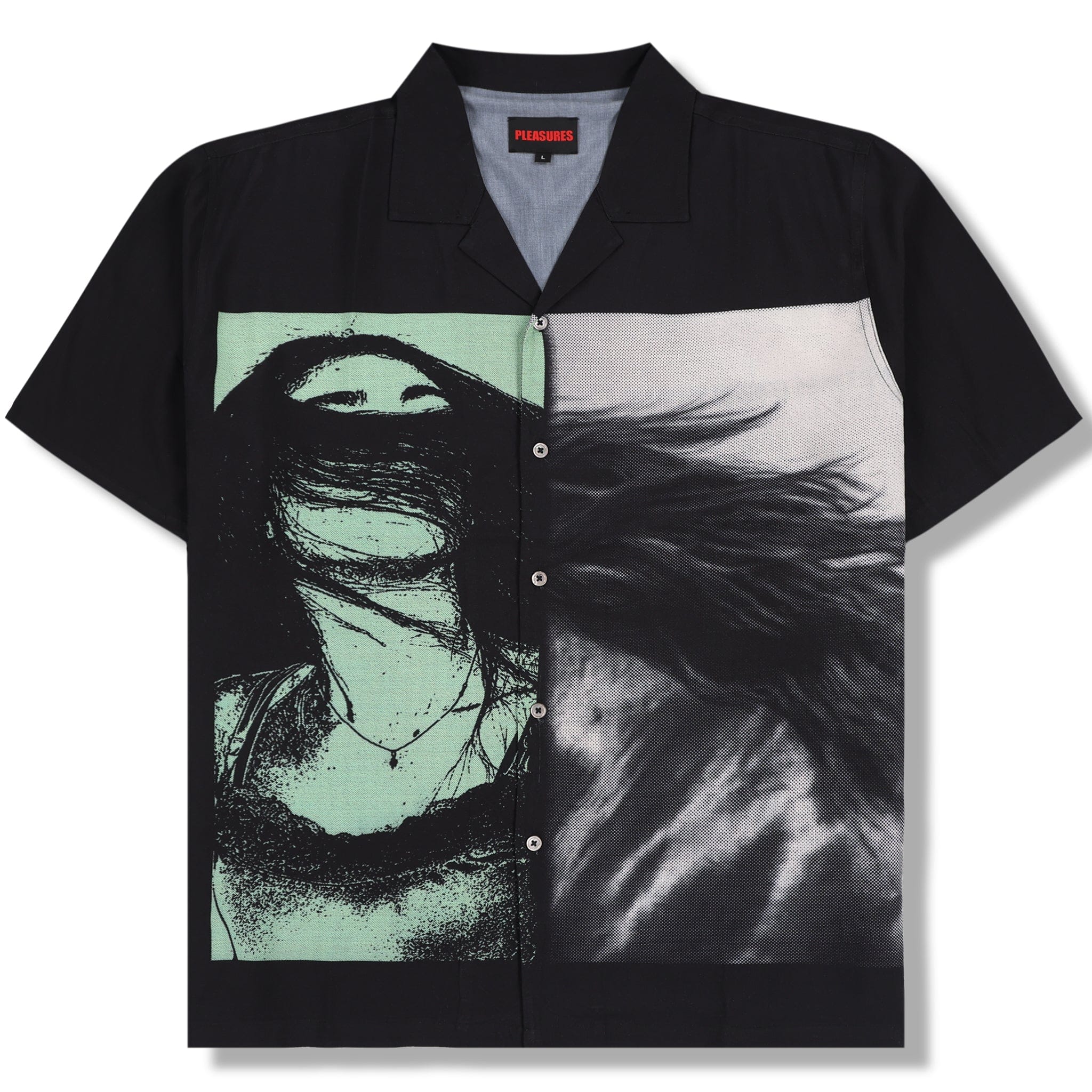 Pleasures HORSE HAIR BUTTON UP (BLACK)