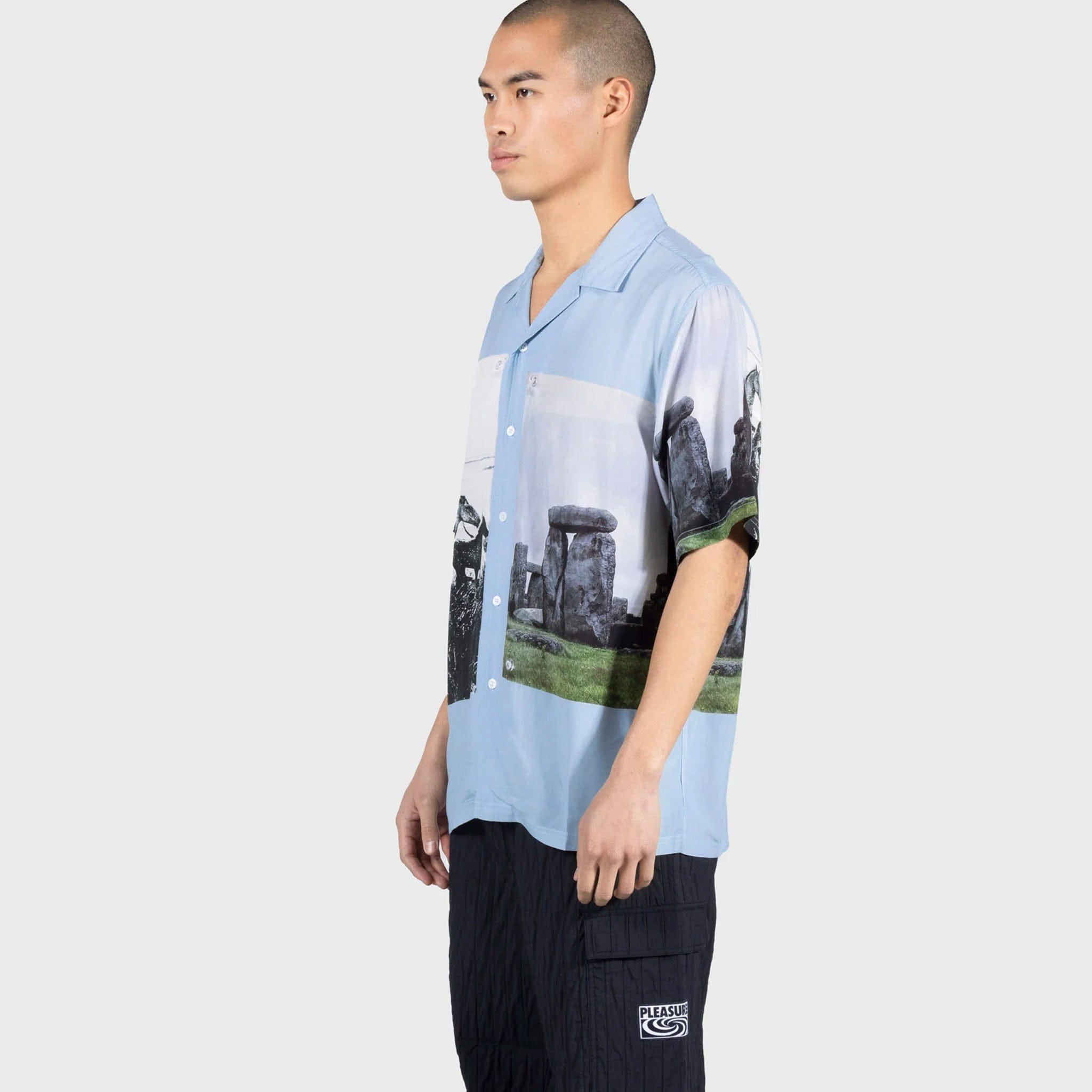 Pleasures STONE HORSE BUTTON DOWN (POWDER BLUE)