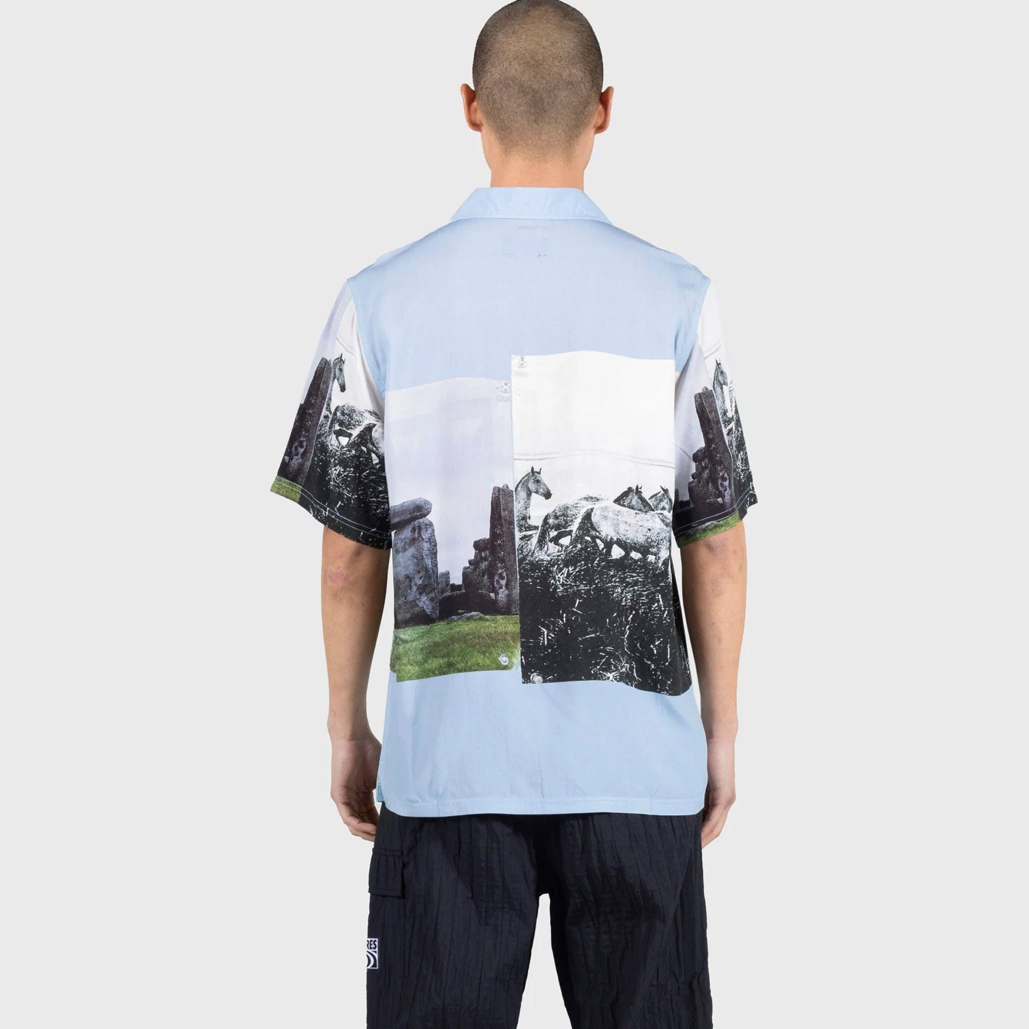 Pleasures STONE HORSE BUTTON DOWN (POWDER BLUE)