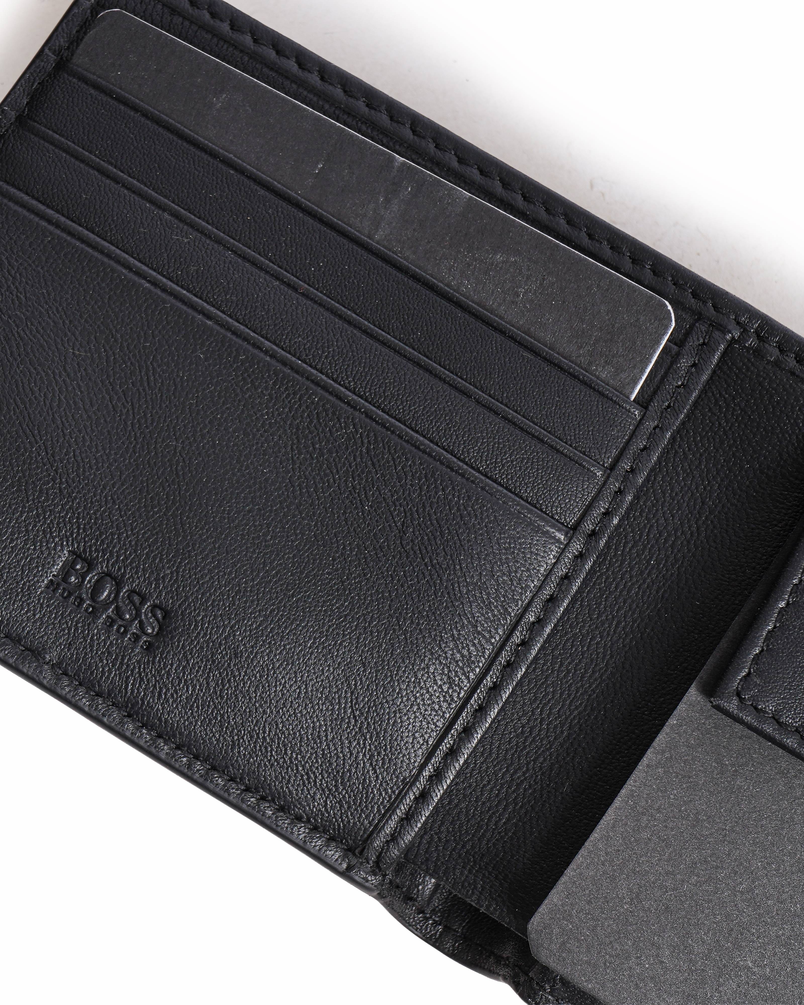 Hugo Boss BOSS Black Monogram Embossed Leather Bifold Wallet