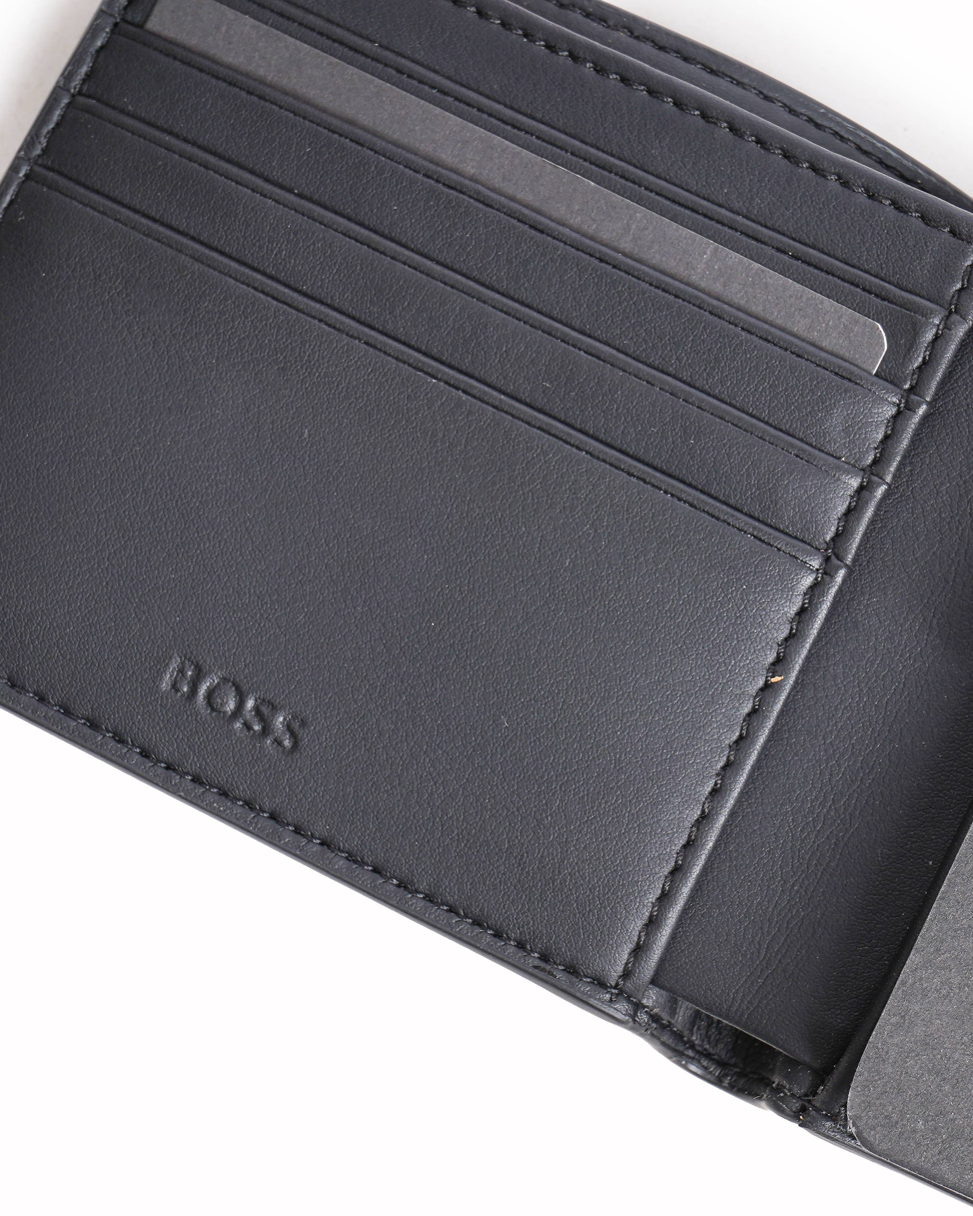 Hugo Boss Boss Dark Navy Blue Textured Leather Men's Wallet