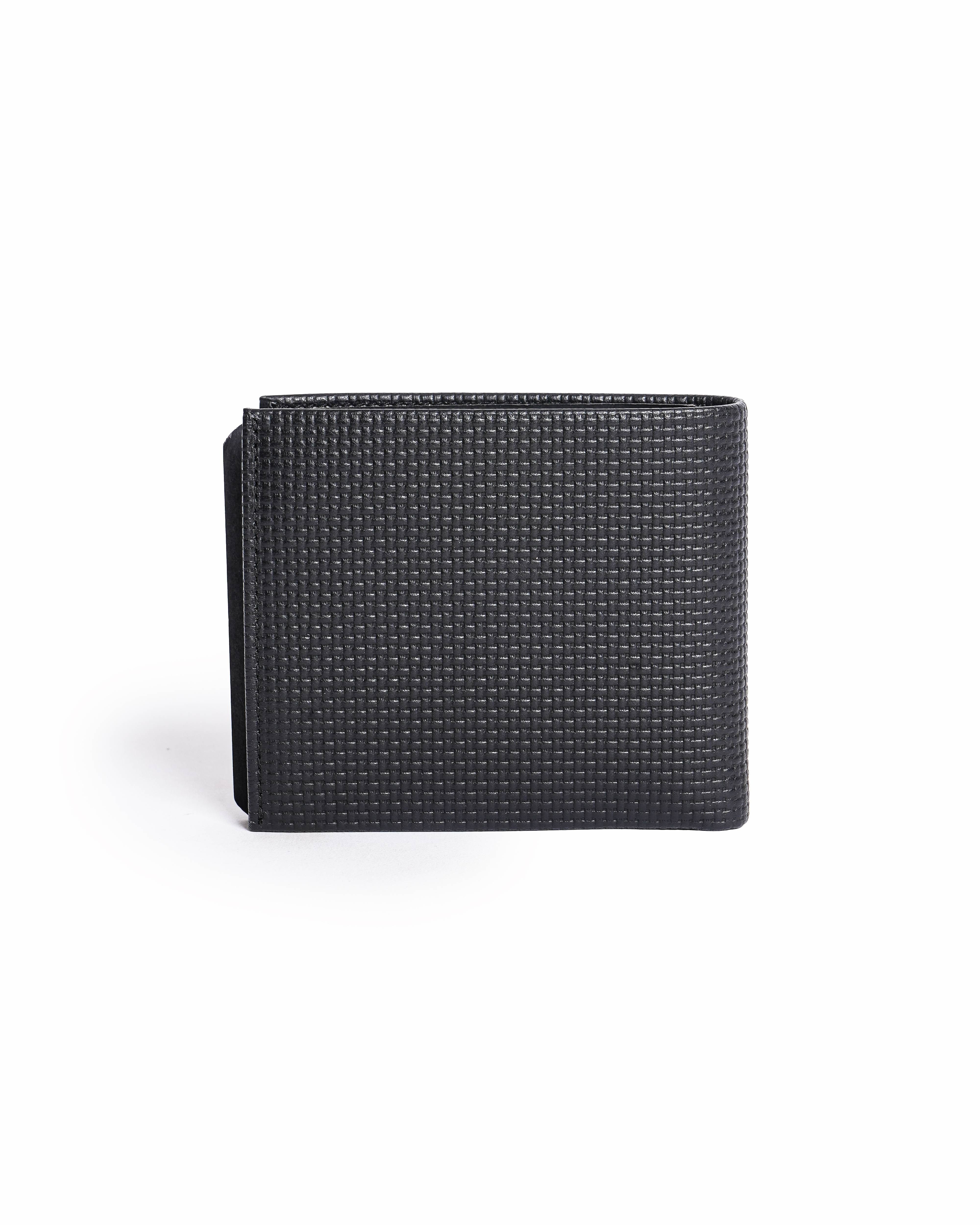 Hugo Boss Boss men's black textured leather bi - fold wallet