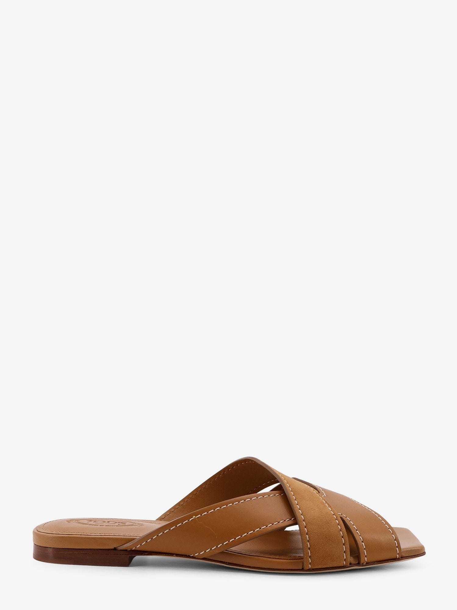 TOD'S Leather sandals with suede detail