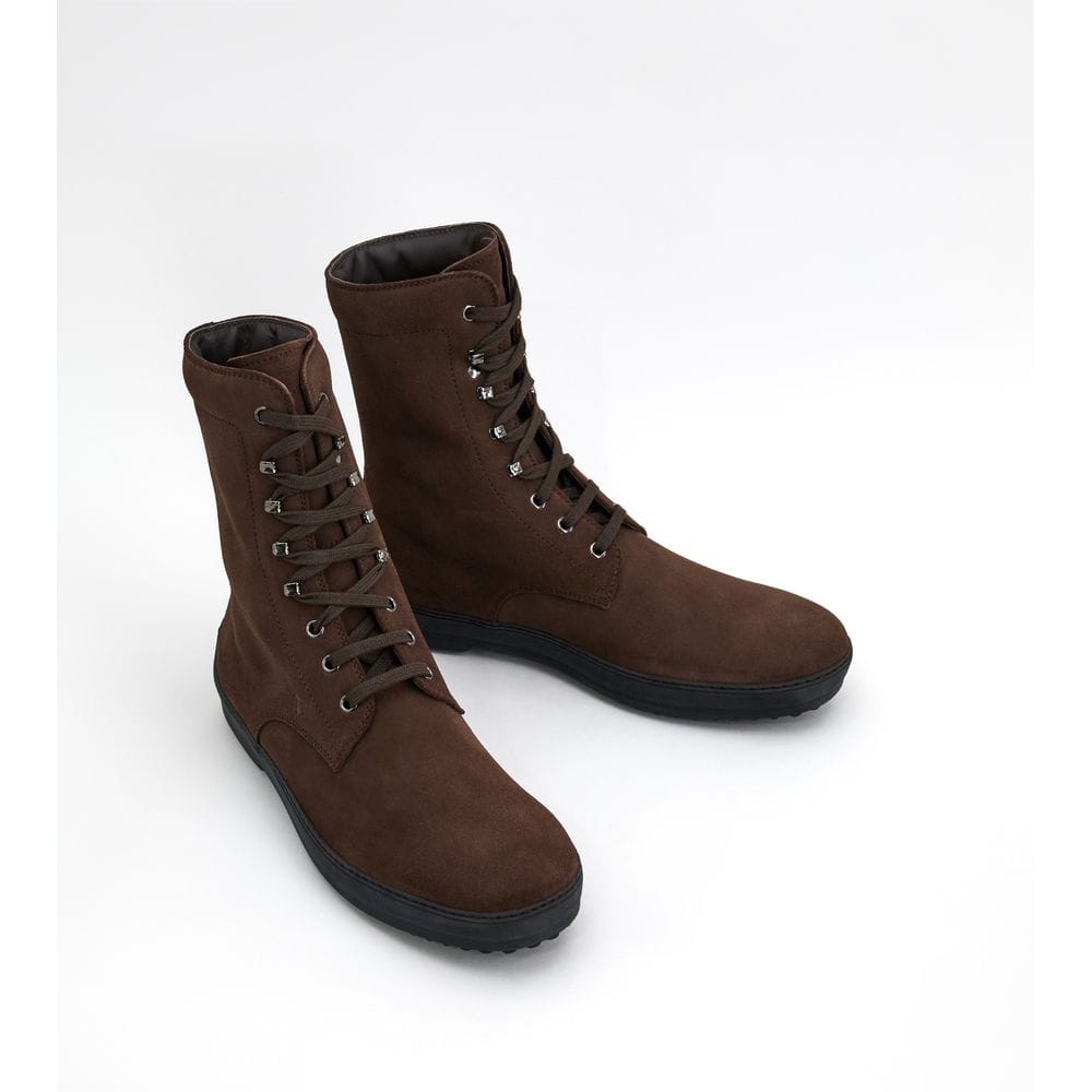 Tod's Tods Winter Gommino Ankle Boots In Suede Brown Mens