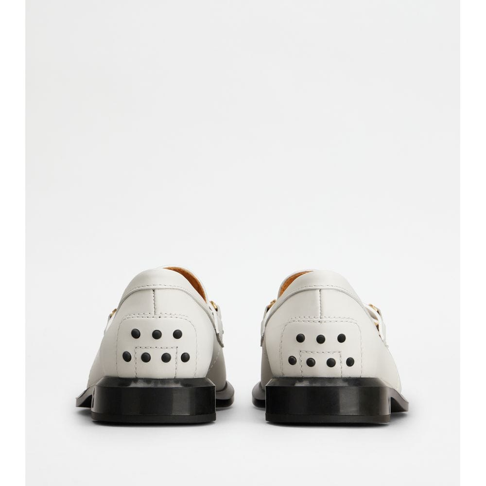 Tod's Tods Loafers In Leather With Fringes White Womens