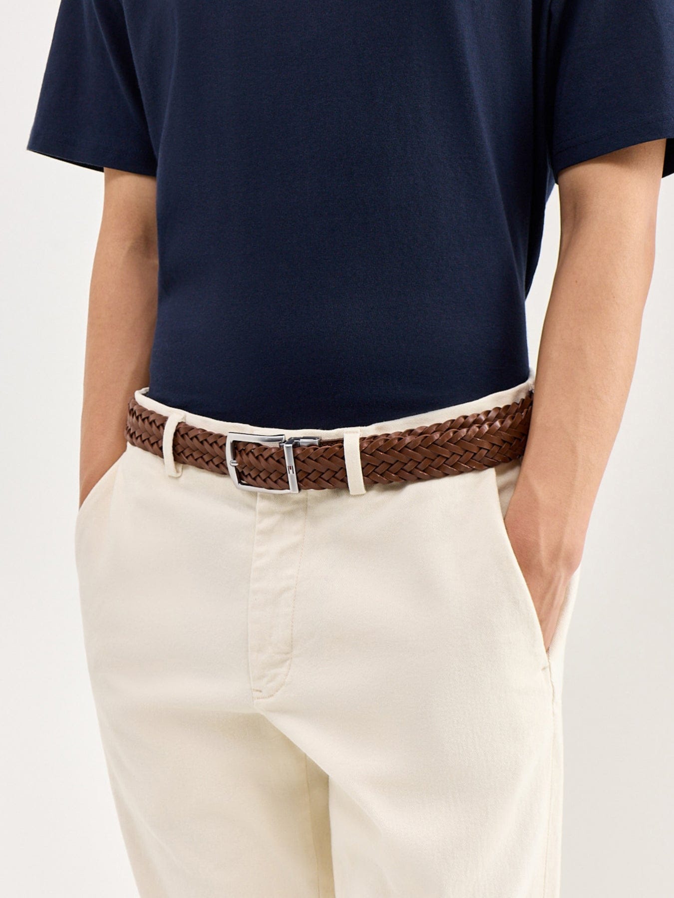 Tommy Hilfiger Denton Reversible Woven Belt Tan