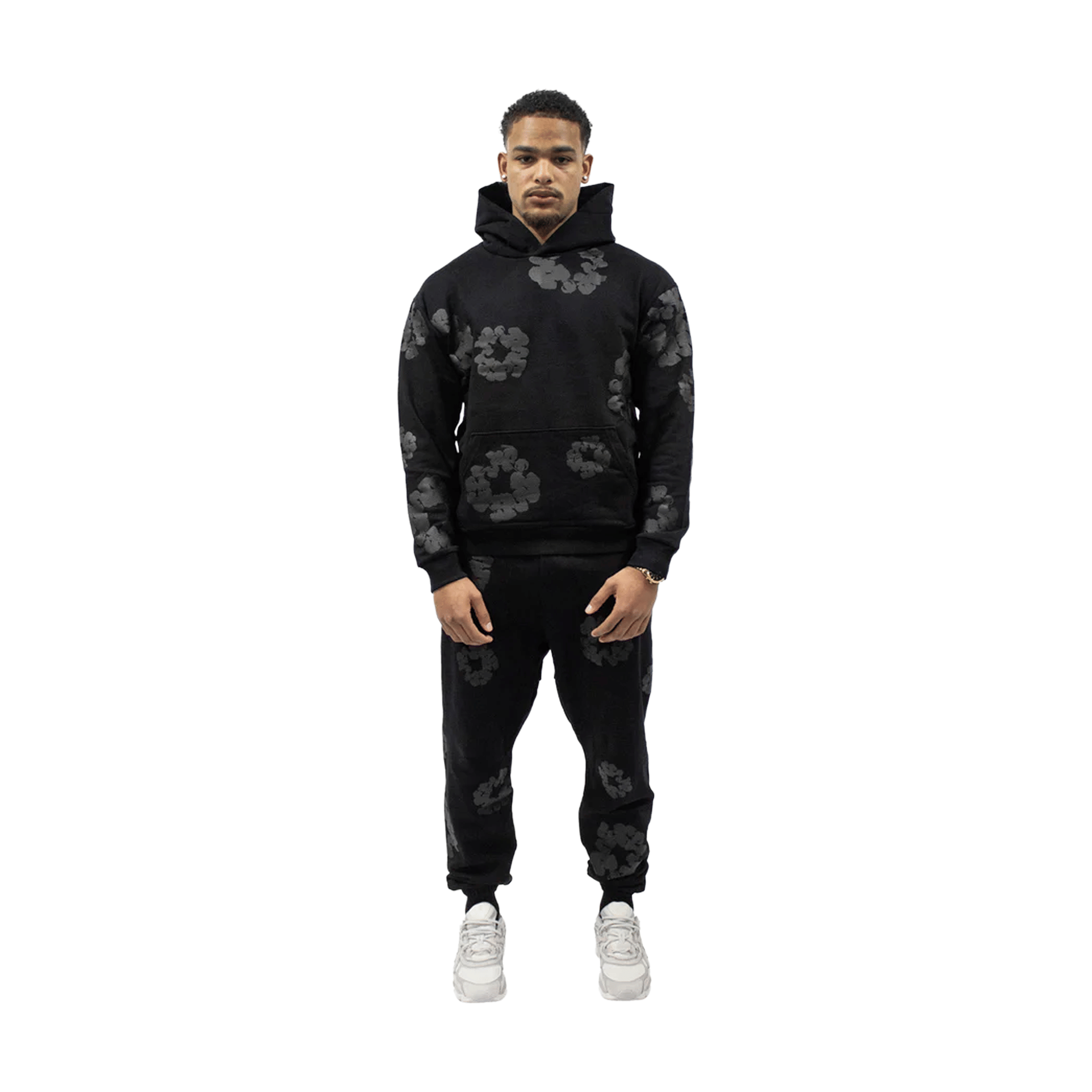 Denim Tears Cotton Wreath Sweatpants Black Monochrome (SS24)