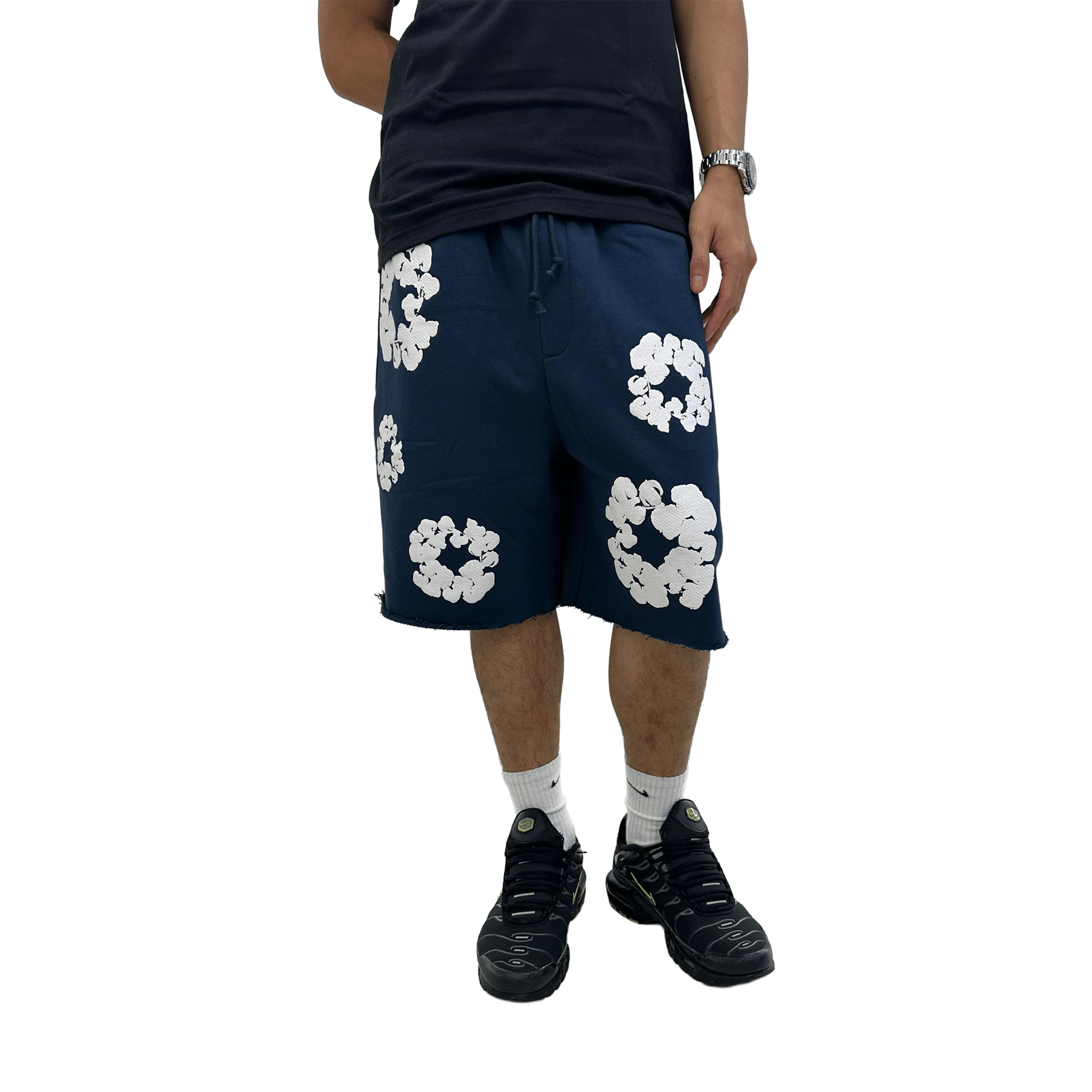 Denim Tears The Cotton Wreath Shorts Navy (FW23)