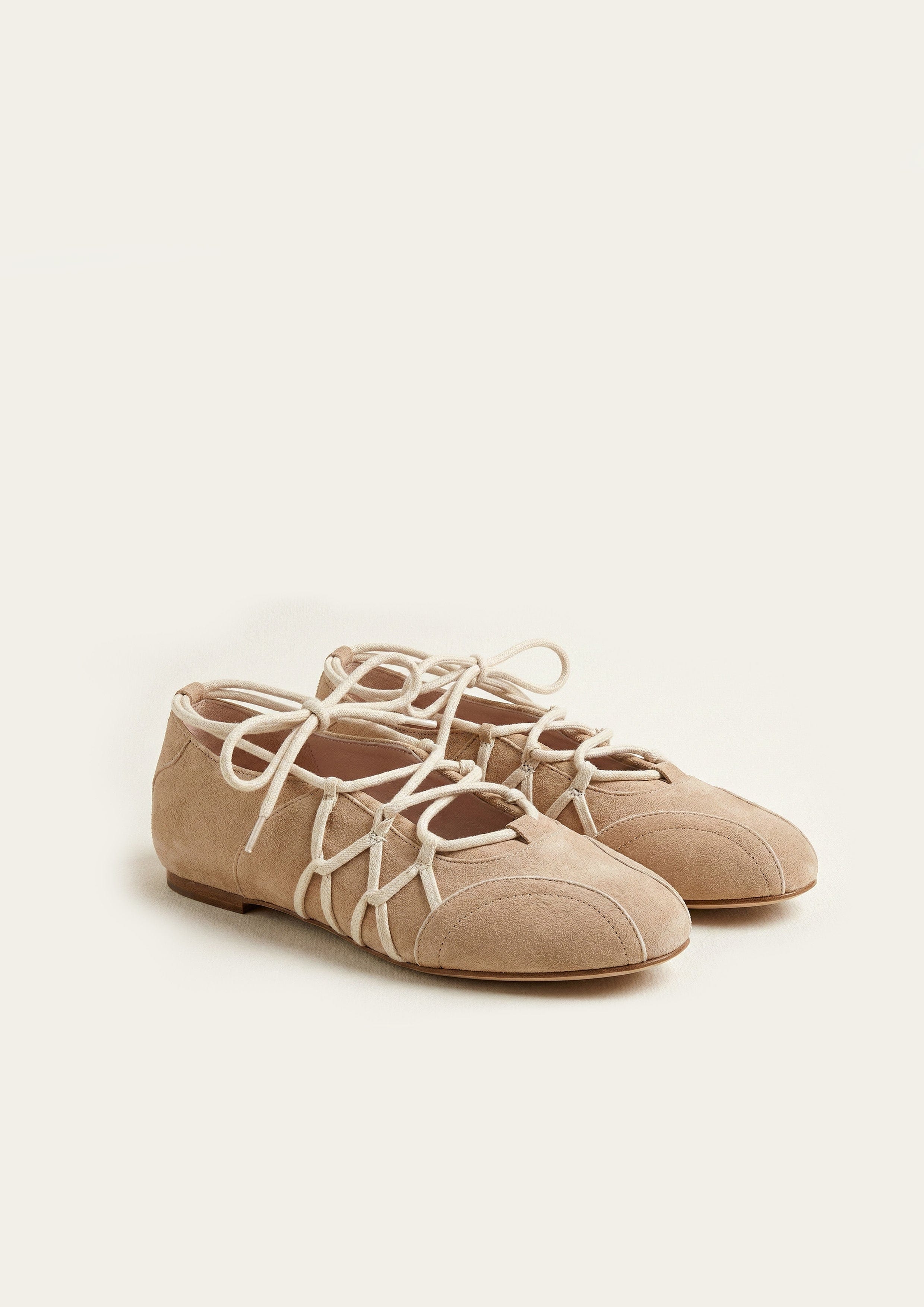 Jw Pei Iria Lace Up Ballet Flats Light Brown