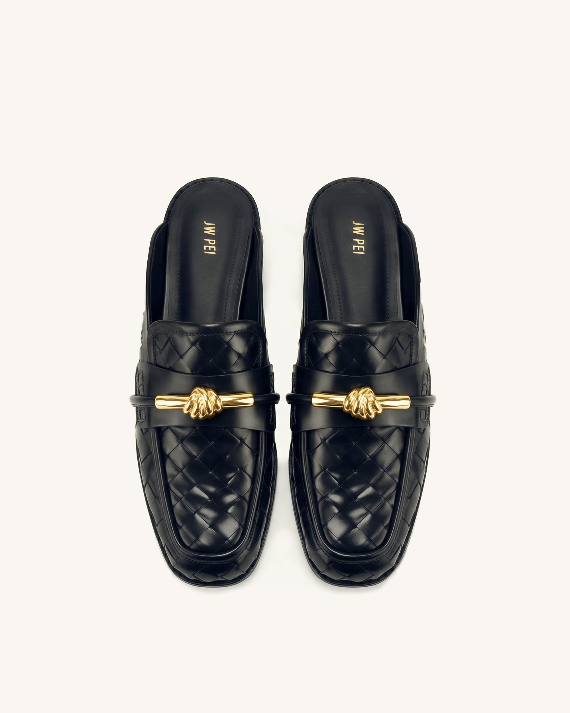 Jw Pei Elowen Woven Horsebit Mule Loafers Black