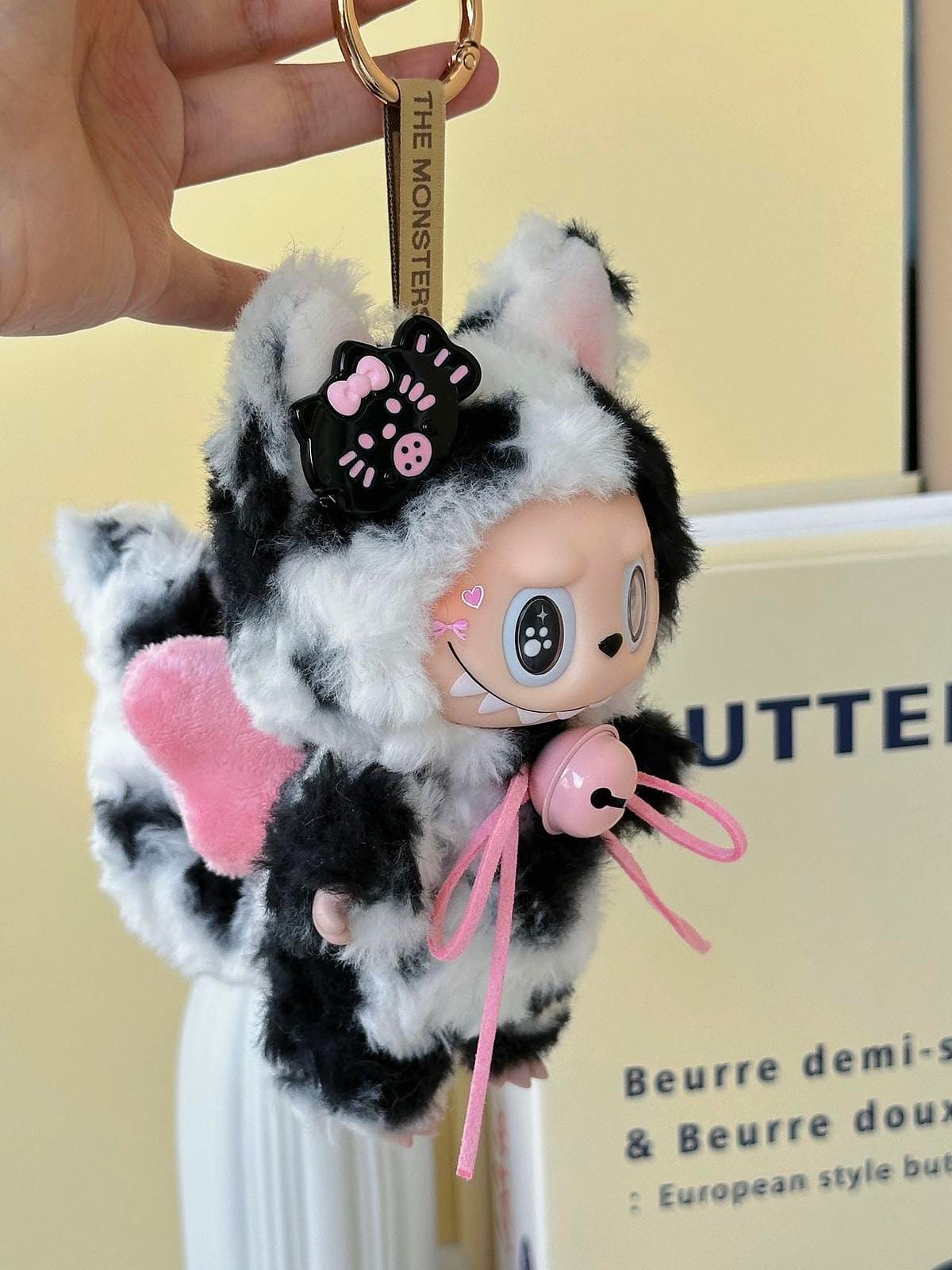 HANDMADE Cow Print Labubu – Handmade Plush Doll