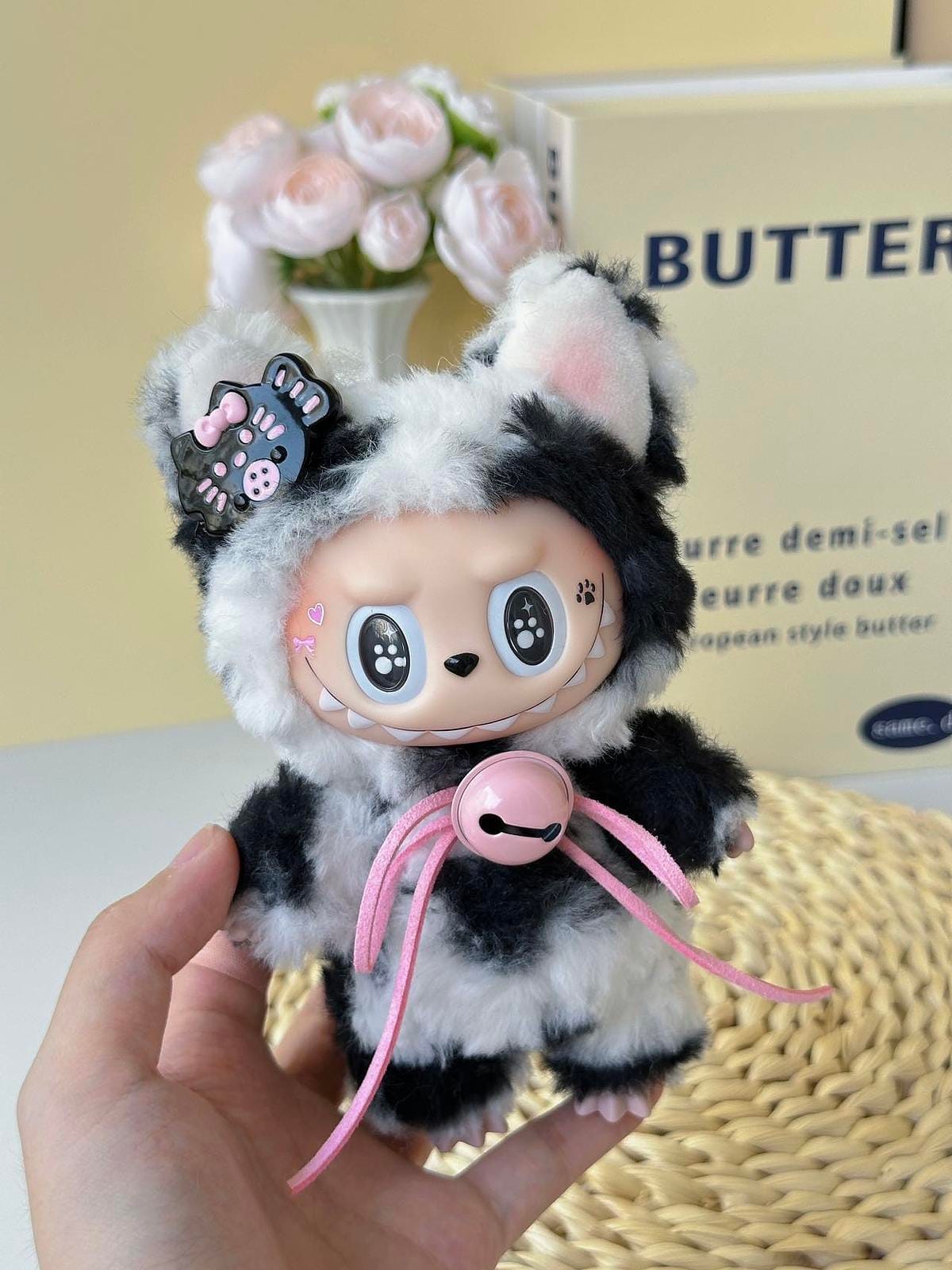 HANDMADE Cow Print Labubu – Handmade Plush Doll