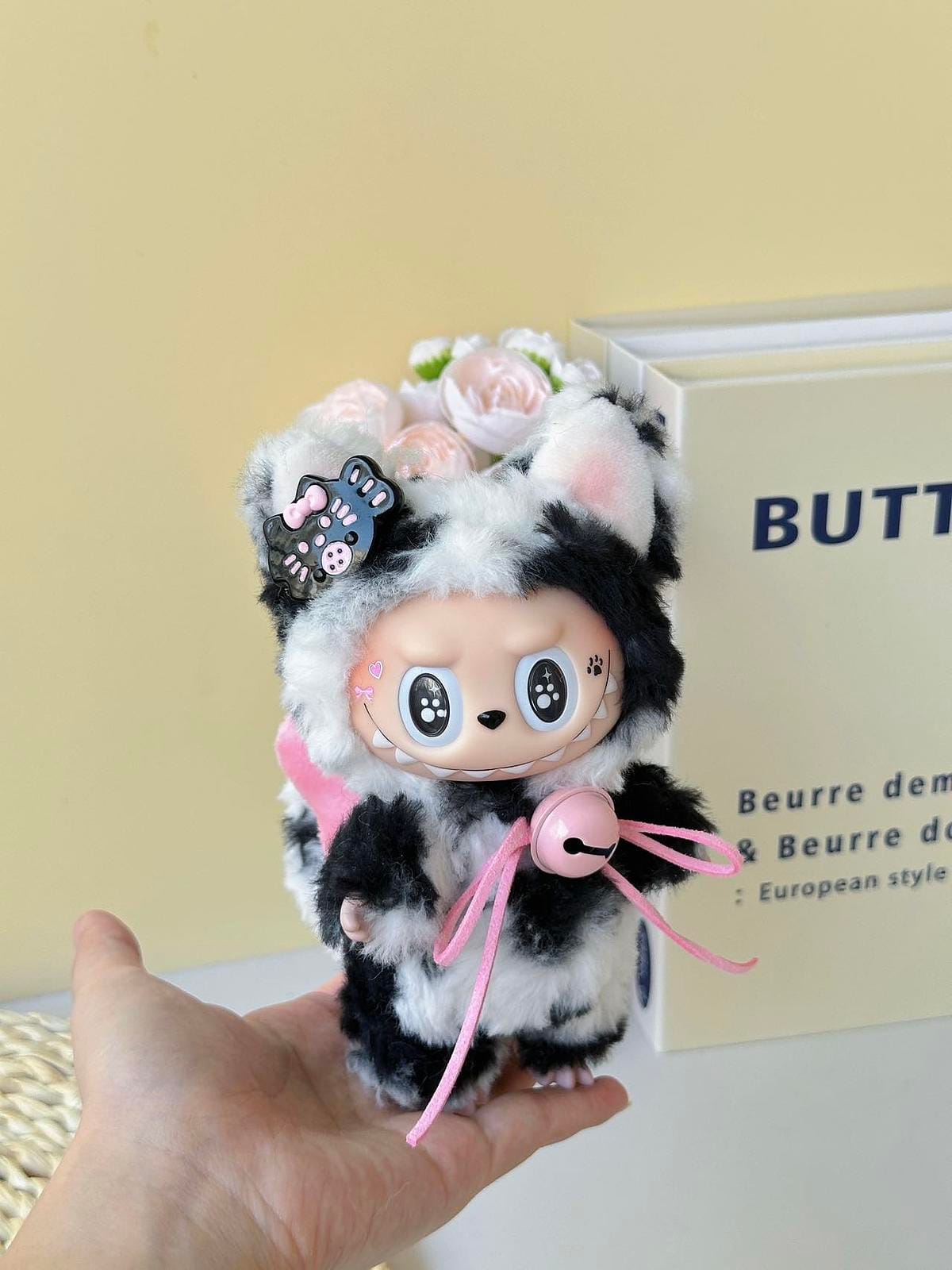 HANDMADE Cow Print Labubu – Handmade Plush Doll