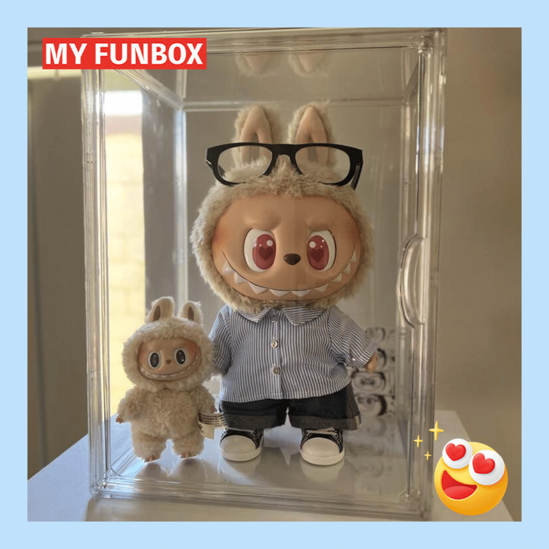 MY Funbox Official Store Transparent Display Box for 400% Labubu - 40 cm Height Version