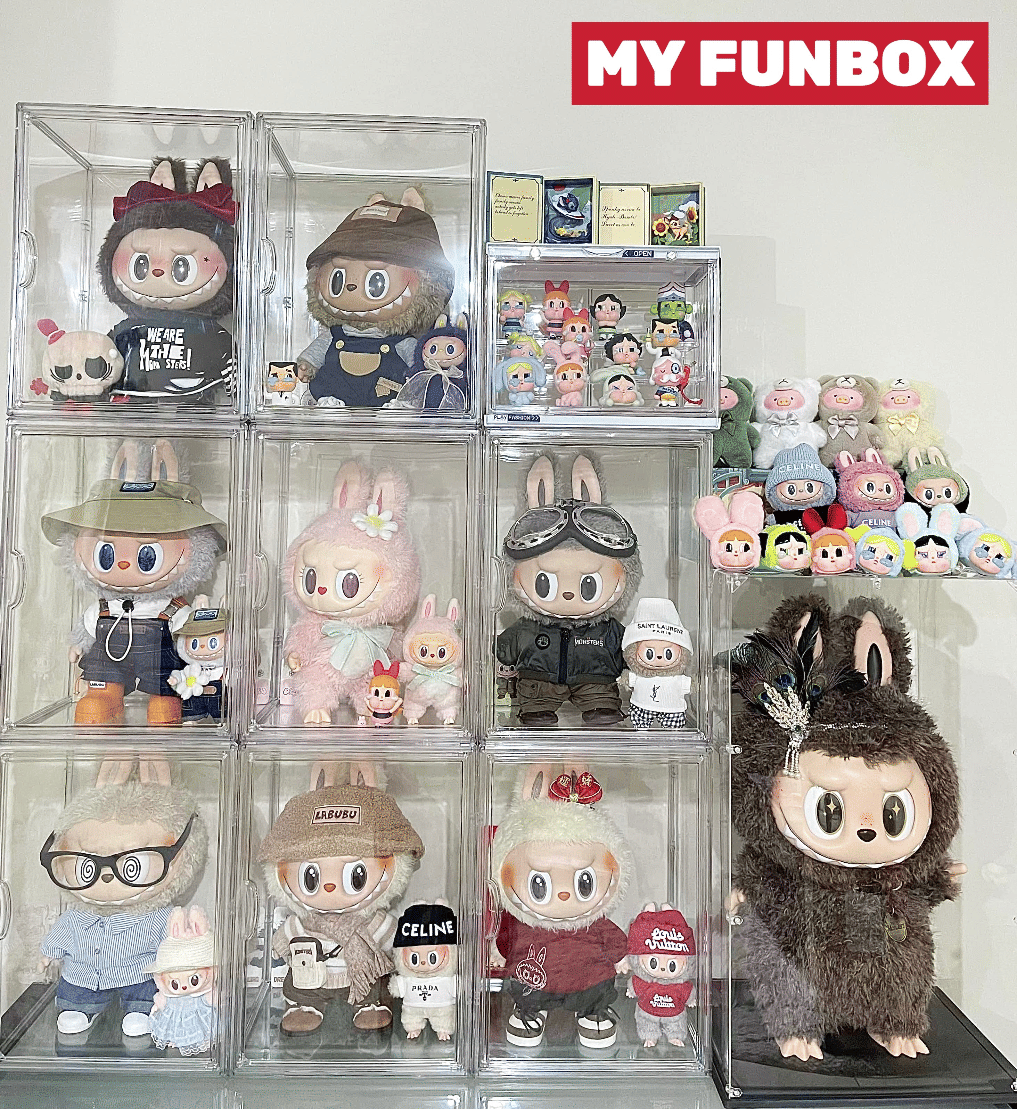 MY Funbox Official Store Transparent Display Box for 400% Labubu - 40 cm Height Version