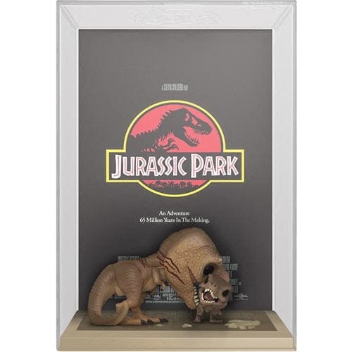 Toyshnip Funko Pop! Jurassic Park Tyrannosaurus Rex Velociraptor Movie Poster with Case