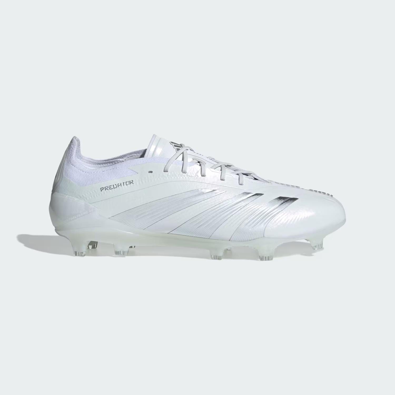WHITE* Men's Predator Pro Fg Soccer Cleat Shoes In Cloud White / Silver Metallic / Cloud White