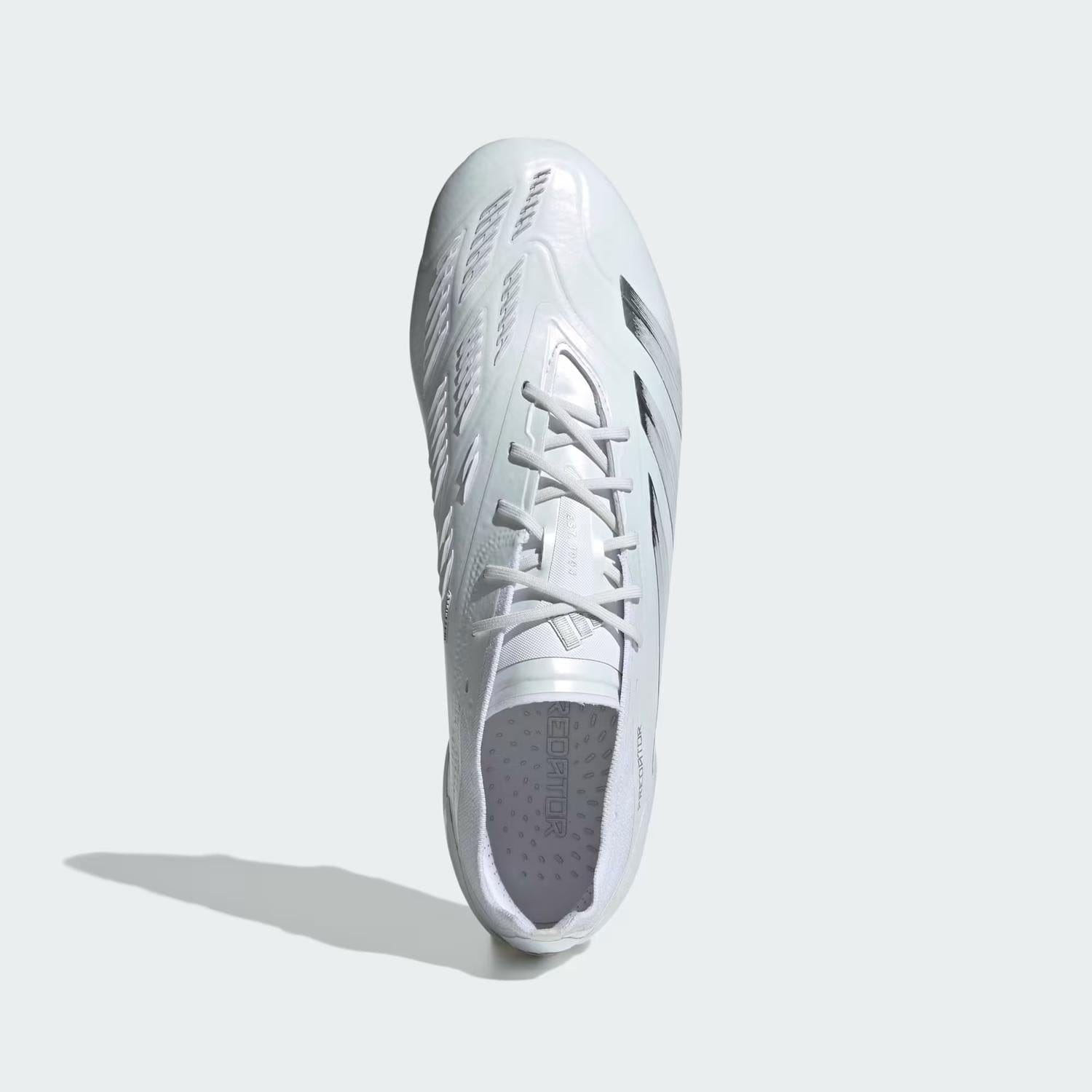 WHITE* Men's Predator Pro Fg Soccer Cleat Shoes In Cloud White / Silver Metallic / Cloud White