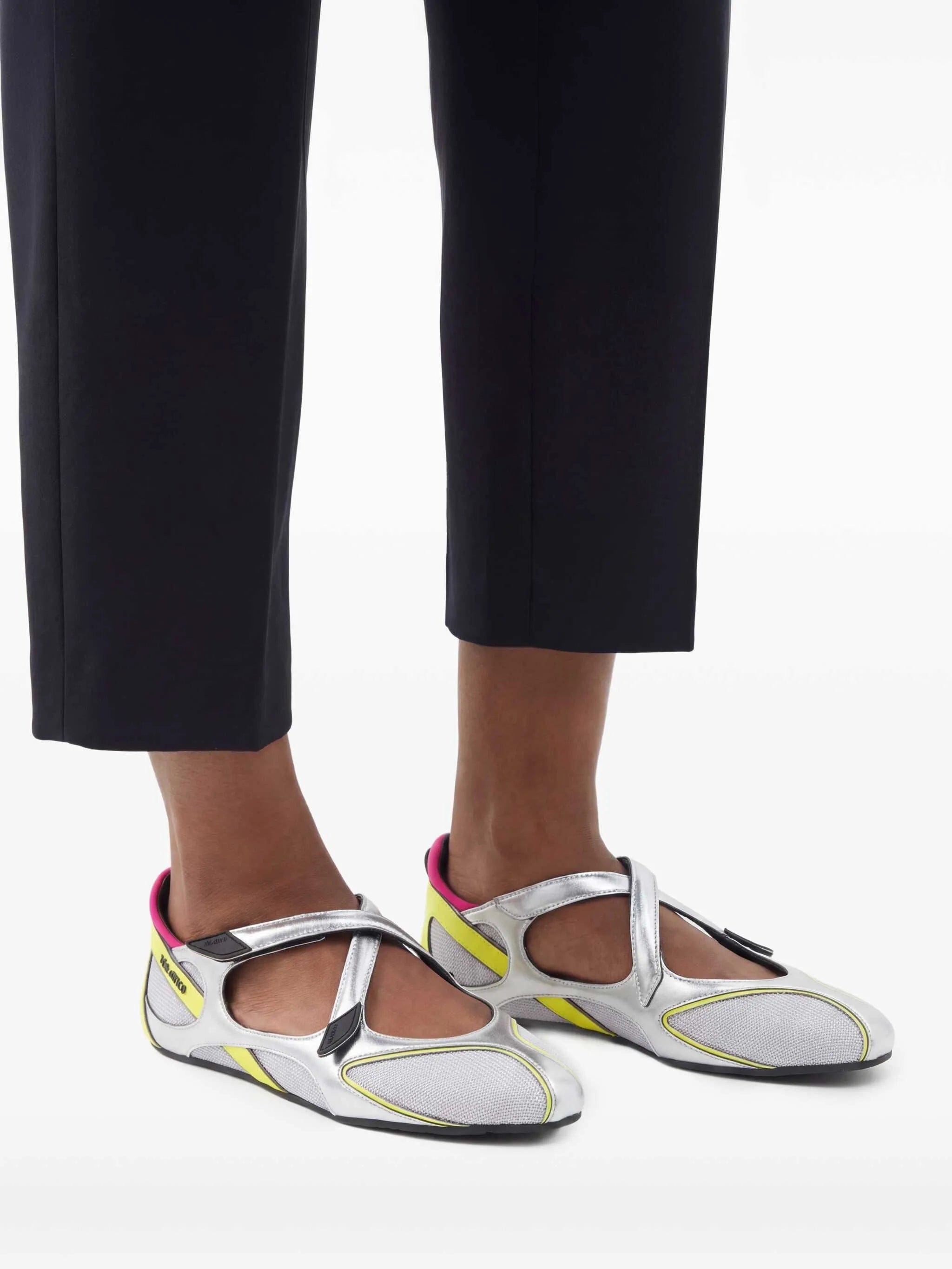 The Attico Floor 01 holographic ballet flats