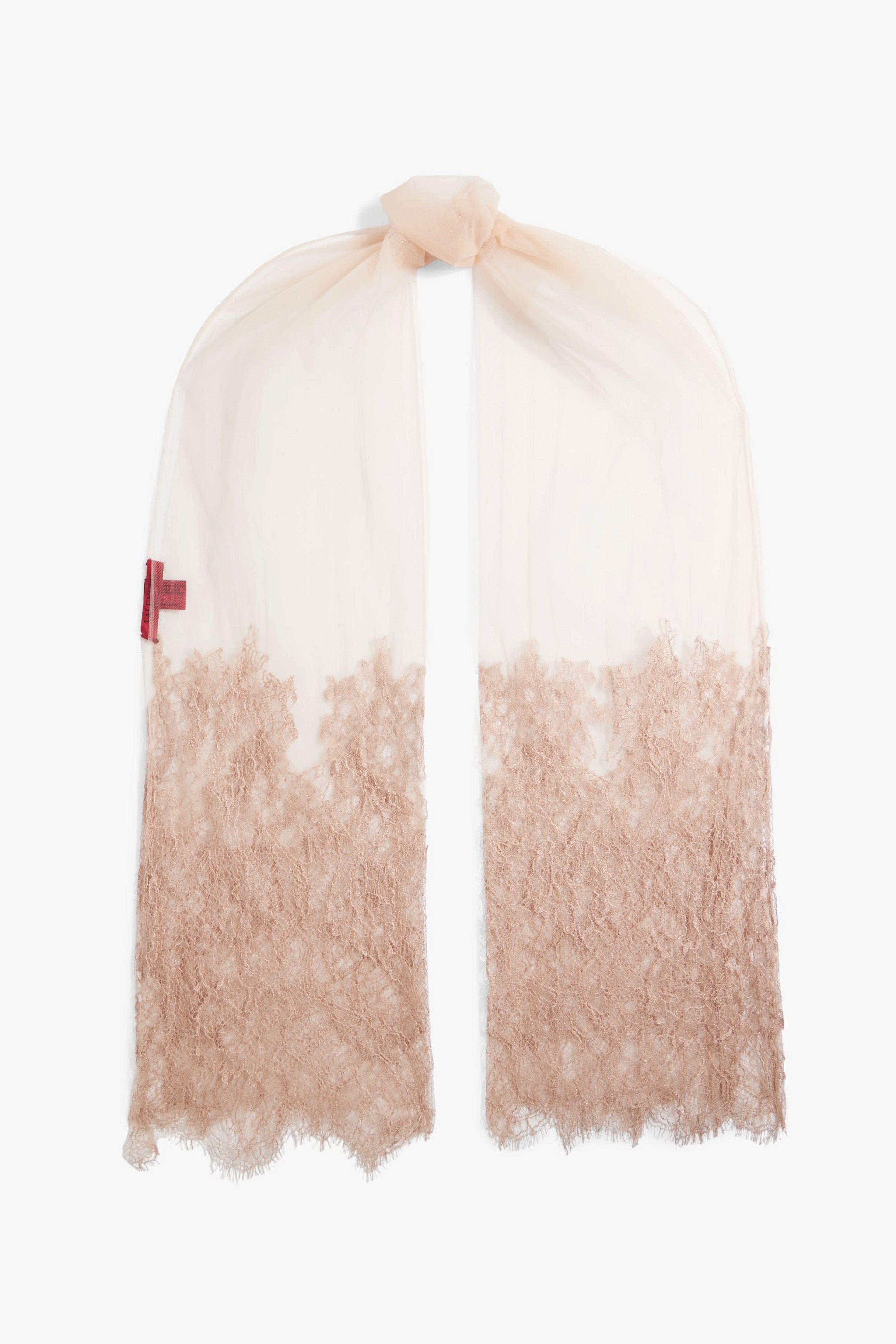 Valentino Garavani Lace - Trimmed Tulle Scarf