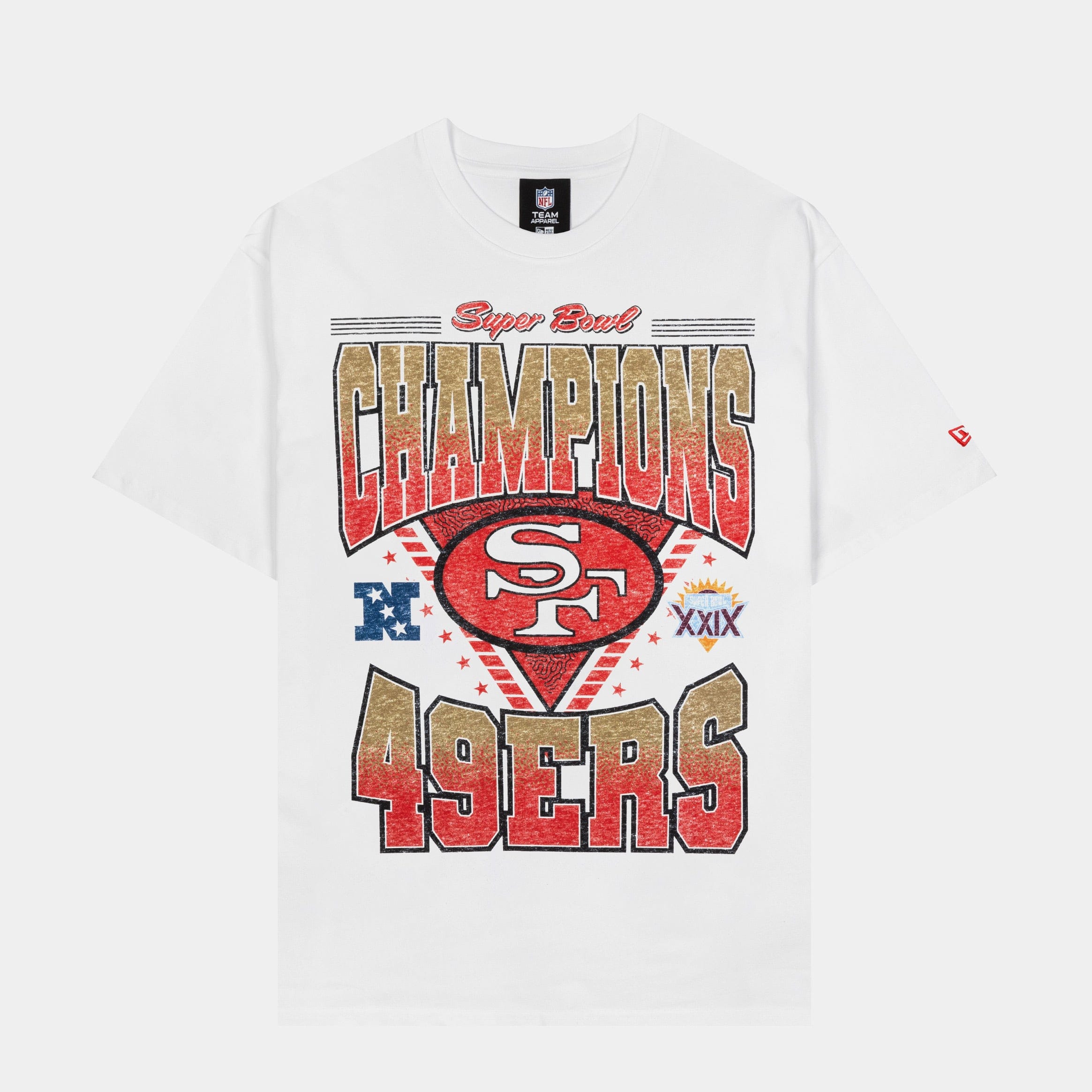 NEW ERA San Francisco 49ers Super Bowl Champions Mens Short Sleeve Shirt (White/Red)
