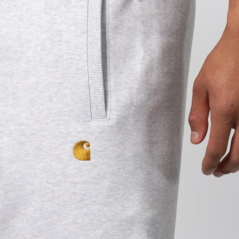 Carhartt WIP Chase Sweat Short - Ash Heather/Gold