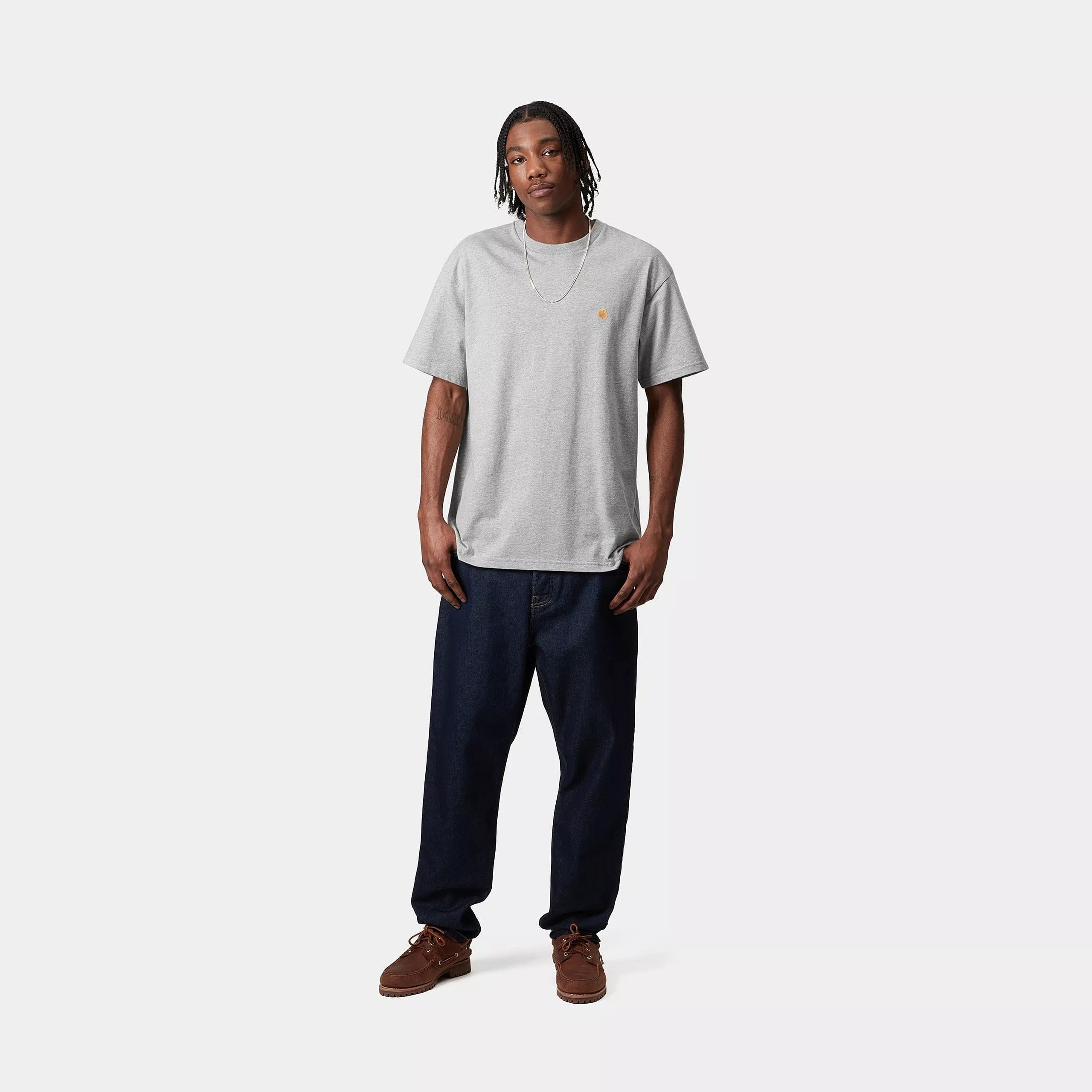 Carhartt WIP Chase T - Shirt - Grey Heather