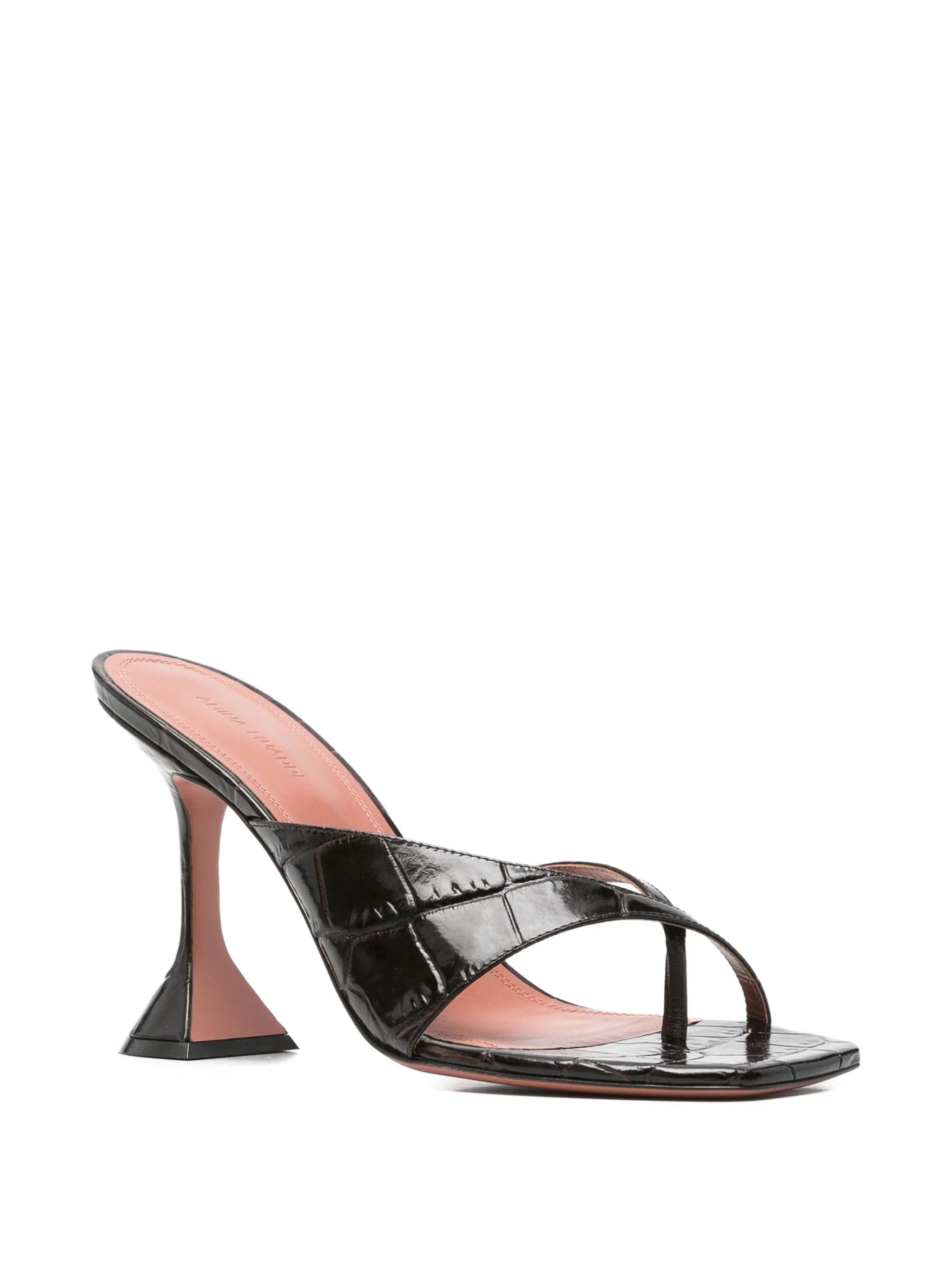 Amina Muaddi Shiona croc - effect sandals